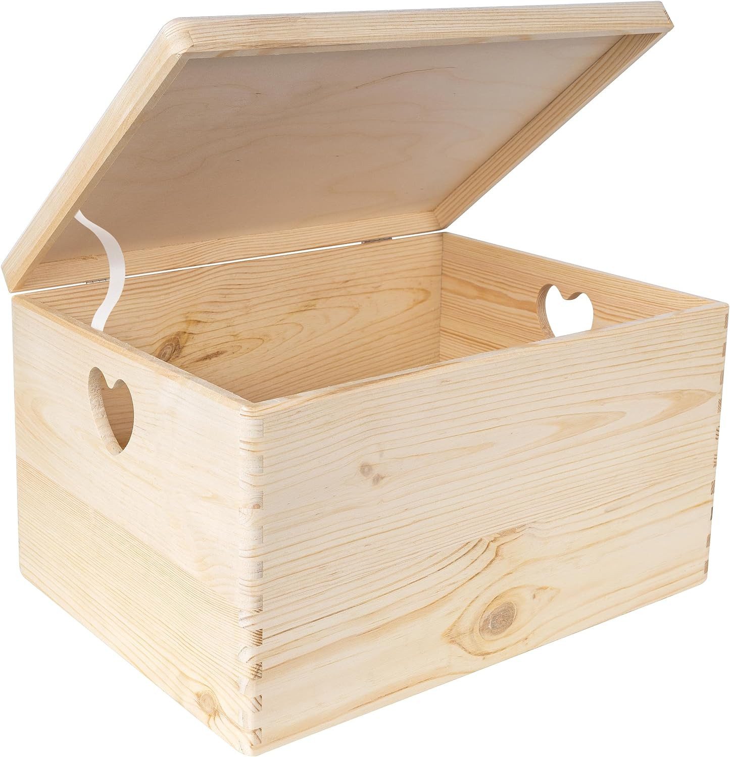 Creative Deco Aufbewahrungsbox Holzkiste mit Deckel günstig online kaufen