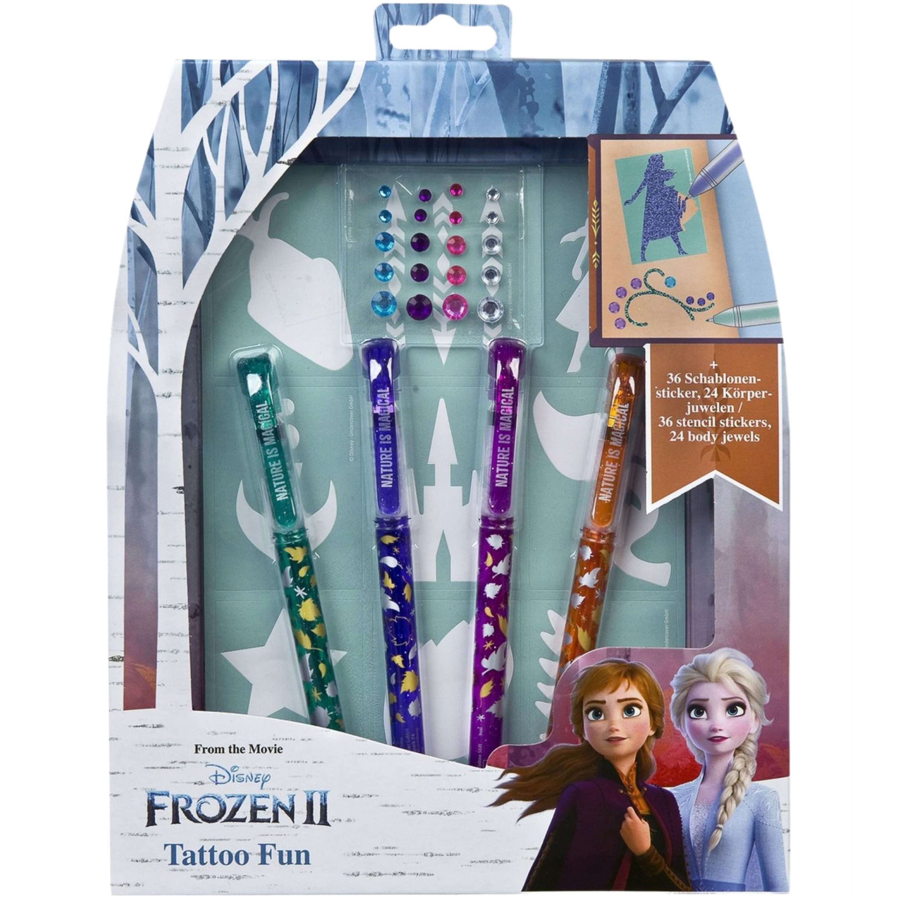 Festivalartikel Kindertattoo Frozen Disney Tattoo Set für Kinder – Elsa, Anna & Olaf – 64 Teile, 1-tlg.