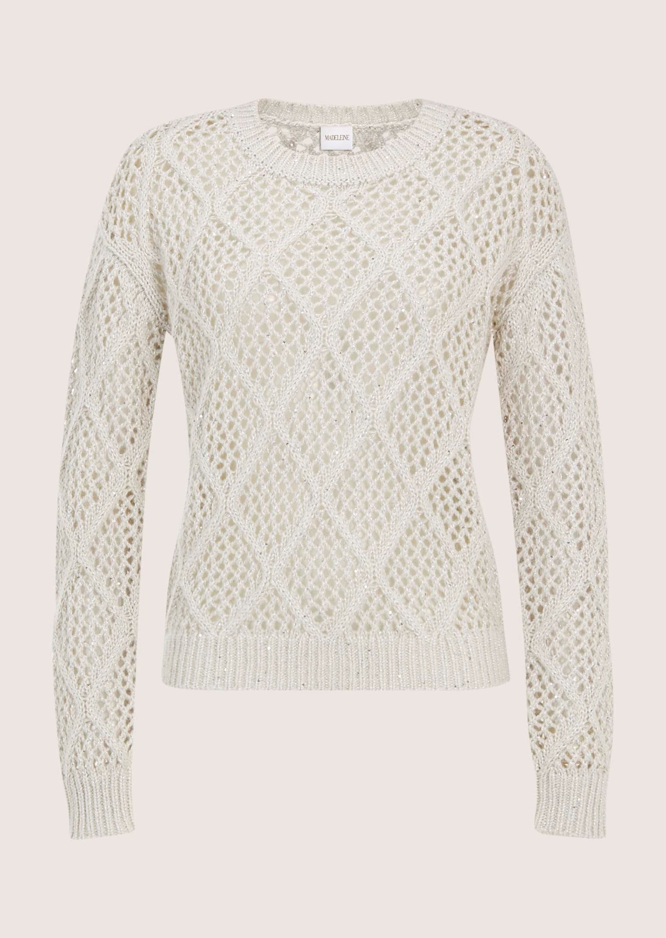 Strickpullover Stilvoller Grobstrickpullover mit Ajour-Muster