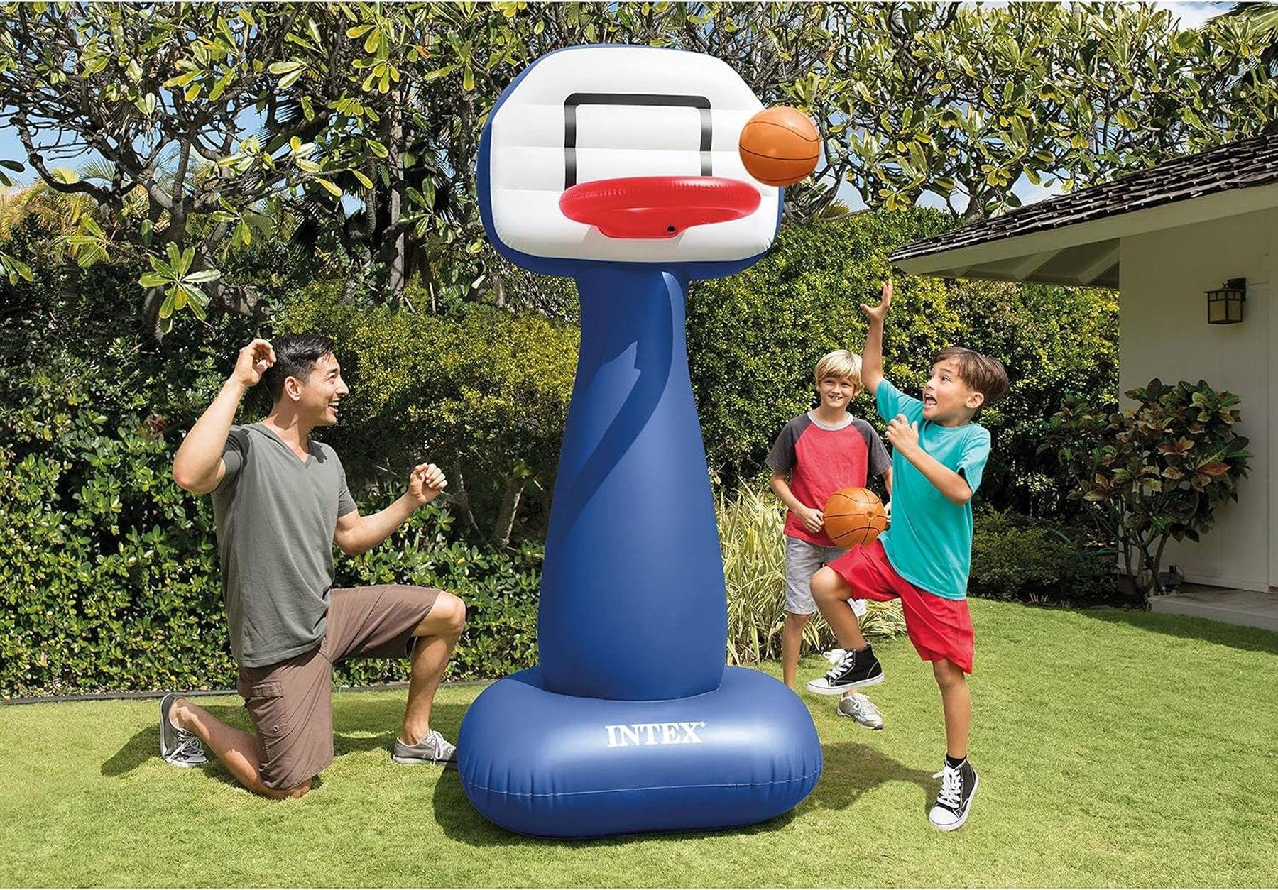 befüllbar,Gartenspielzeug,208 innen Basketballständer außen Spielset Set,mit aufblasbar Shootin' Basketballständer cm Wasser Hoops Intex Basketballkorb NP,