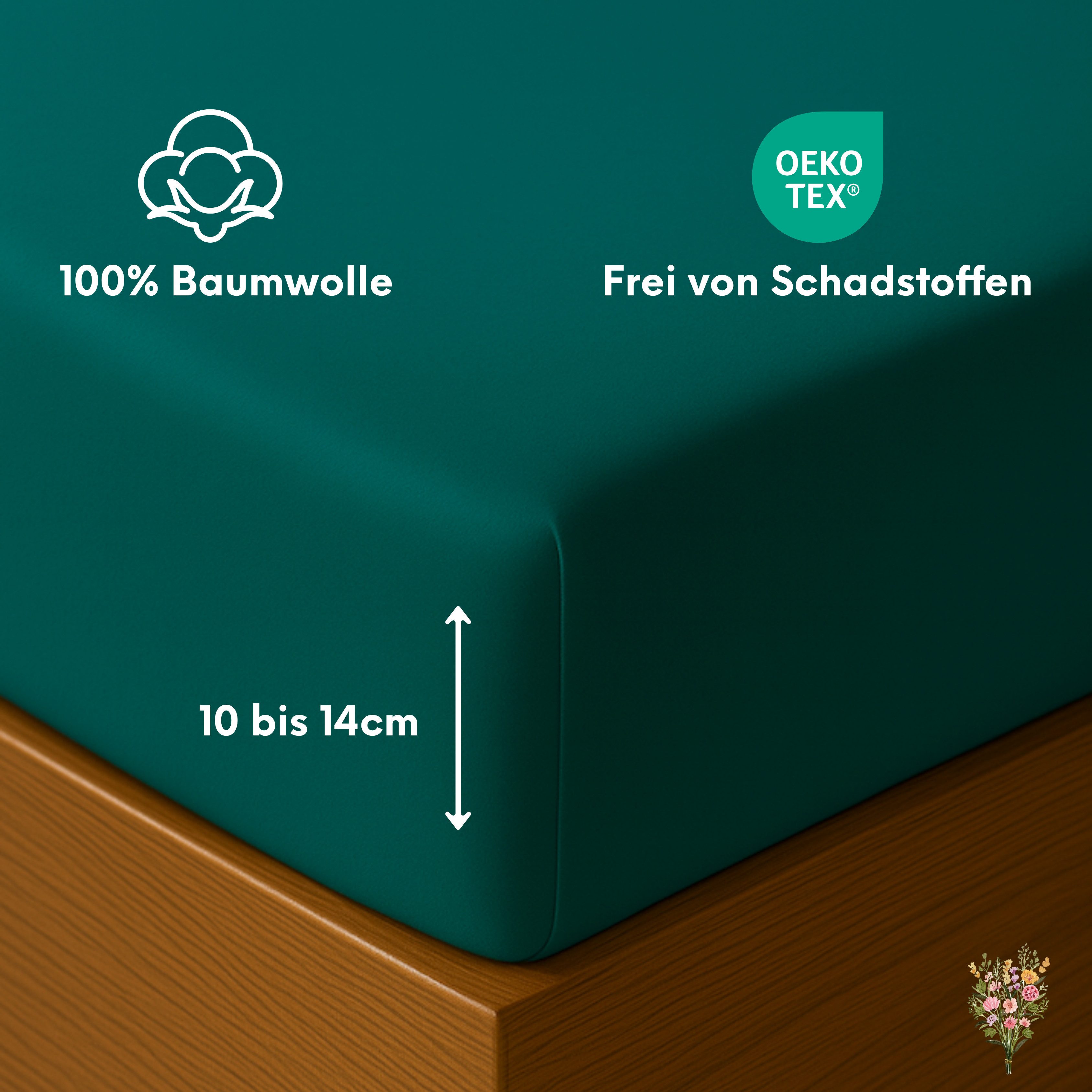 Strauss Home Spannbettlaken Premium Topper Spannbettlaken 150GSM für Matratzen-Topper 10cm Höhe, Gummizug: Rundumgummi, für Topper mit einer Höhe von 10cm, OEKO – Bild 2 von 5