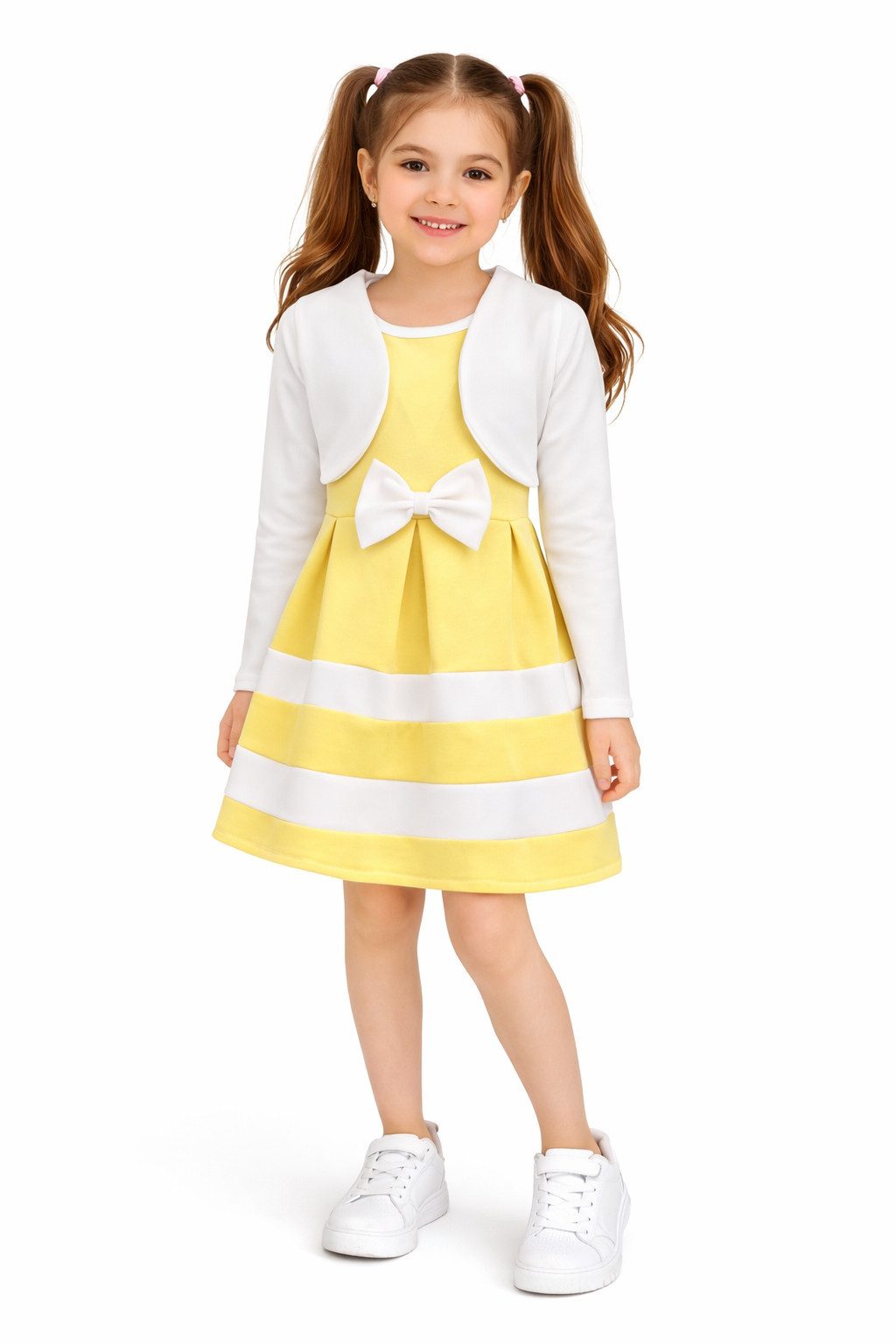 Girls Fashion A-Linien-Kleid Elegantes Mädchenkleid mit Bolero K241