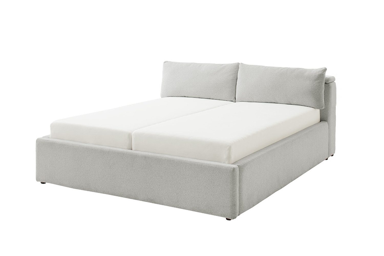 freiraum Stauraumbett Malindi, Liegefläche 140x200 cm, in Hellgrau - 156x120x233 (BxHxT)