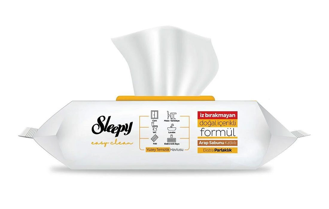 Sleepy Sleepy Easy Clean Oberflächenreinigungstücher mit Schmierseife – Gelb Reinigungstücher (Vegan, Gluteinfrei)