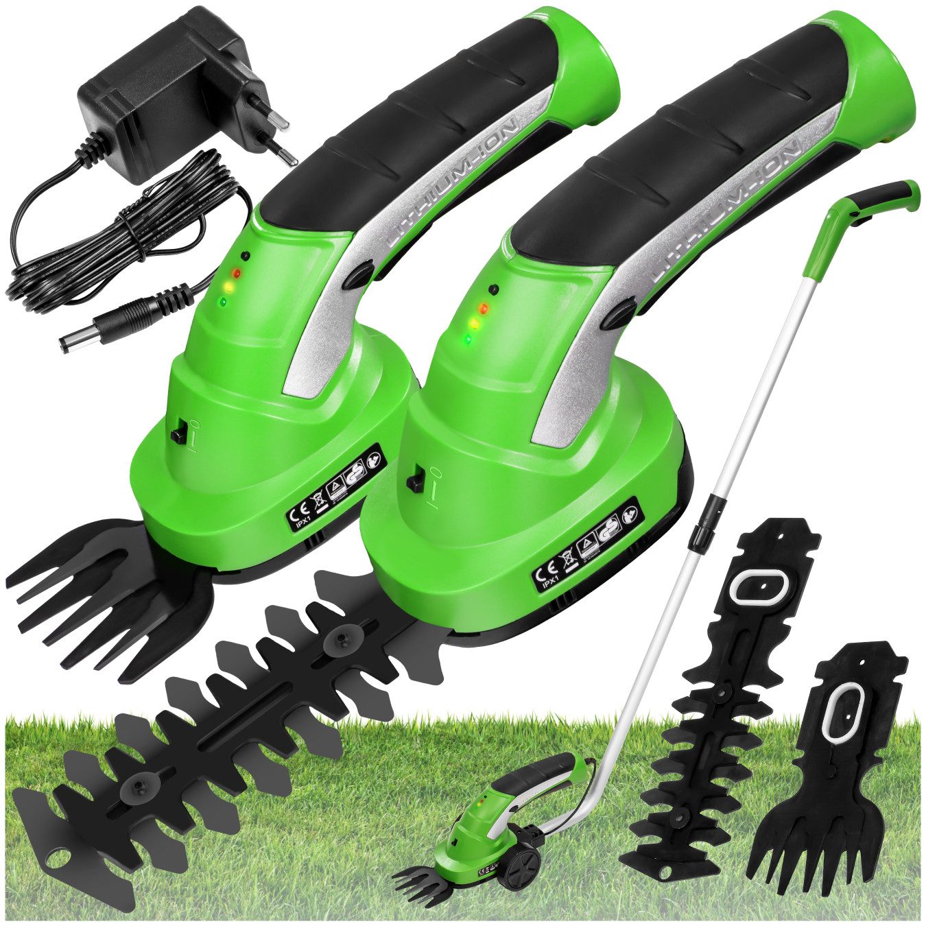 tectake Heckenschere Akku Heckenschere, 7,2 V mit 2 Aufsätzen günstig online kaufen