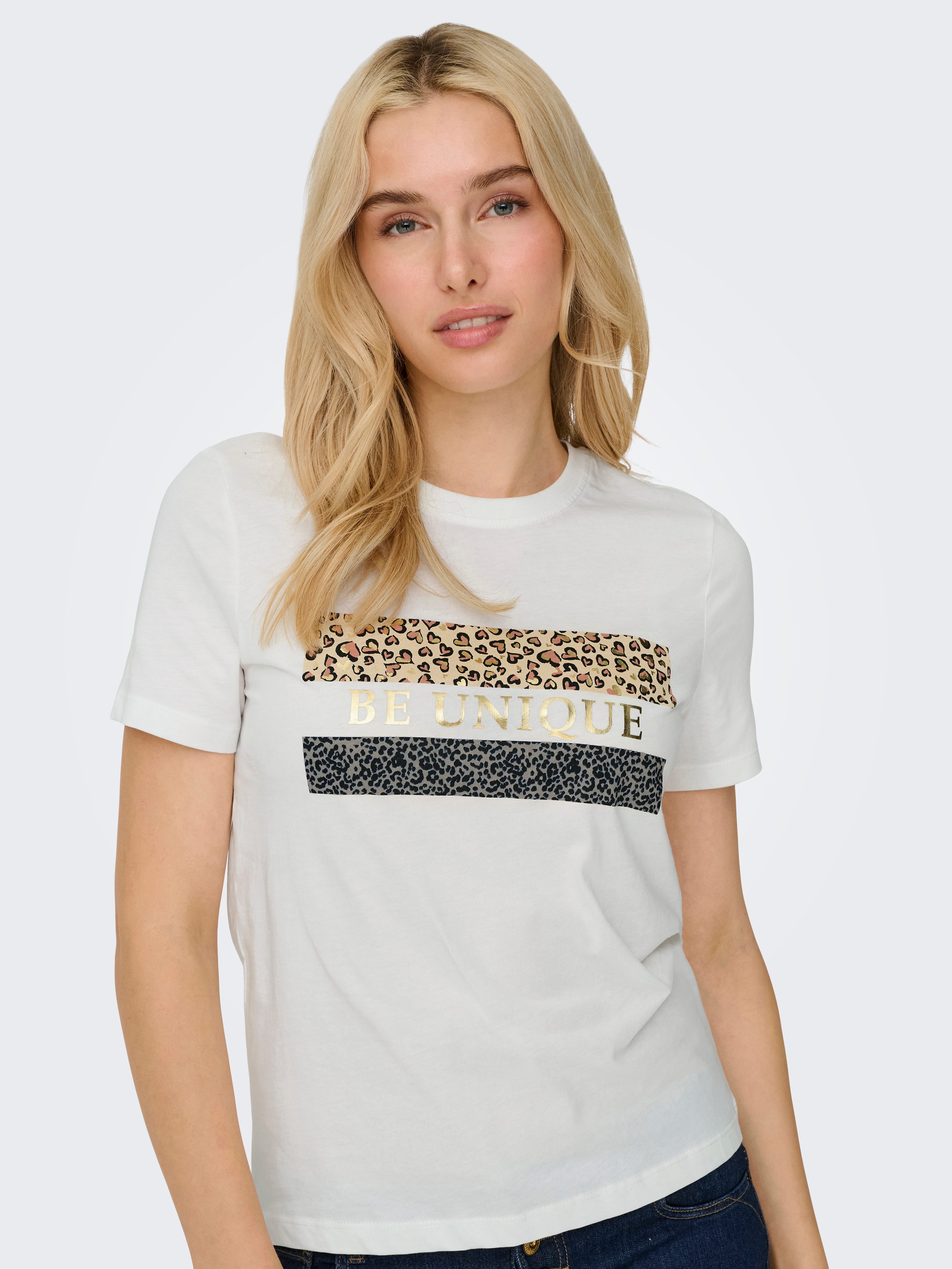 ONLY Kurzarmshirt ONLTANYA LIFE REG S/S LEO PRINT TOP JRS günstig online kaufen