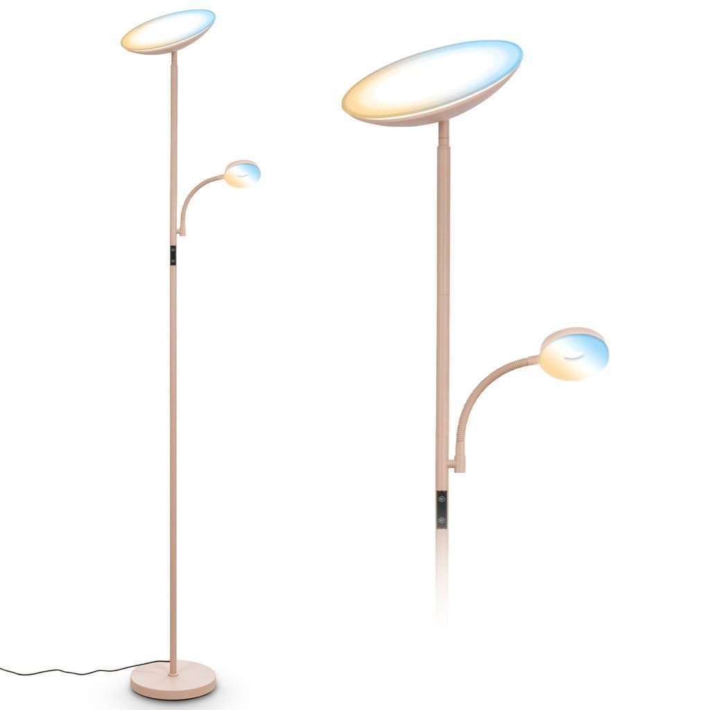 Briloner Leuchten Stehlampe, Farbwechsel, LED fest integriert, 6500K - Kaltweiß, 4000K - Neutralweiß, 3000K - Warmweiß, CCT Farbtemperatursteuerung - Warmweiß / Neutralweiß / Kaltweiß, 24x180x26 cm, Wohnzimmer, Büro, Schlafzimmer