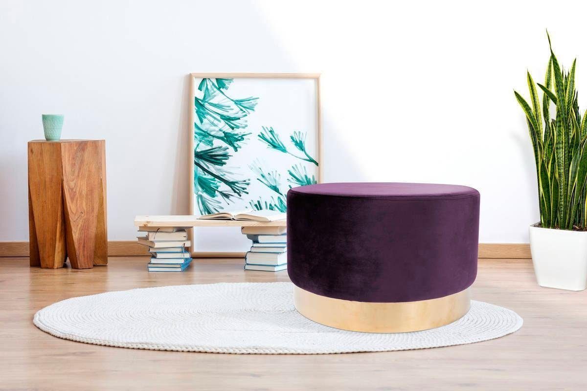 Kayoom Hocker Nano 510, Hocker in stilvollem Design,weiche Schaumstoff-Sitzfläche (1 St), Golz Akzente, mit pflegeleichtem Stoffbezug, große runde Form