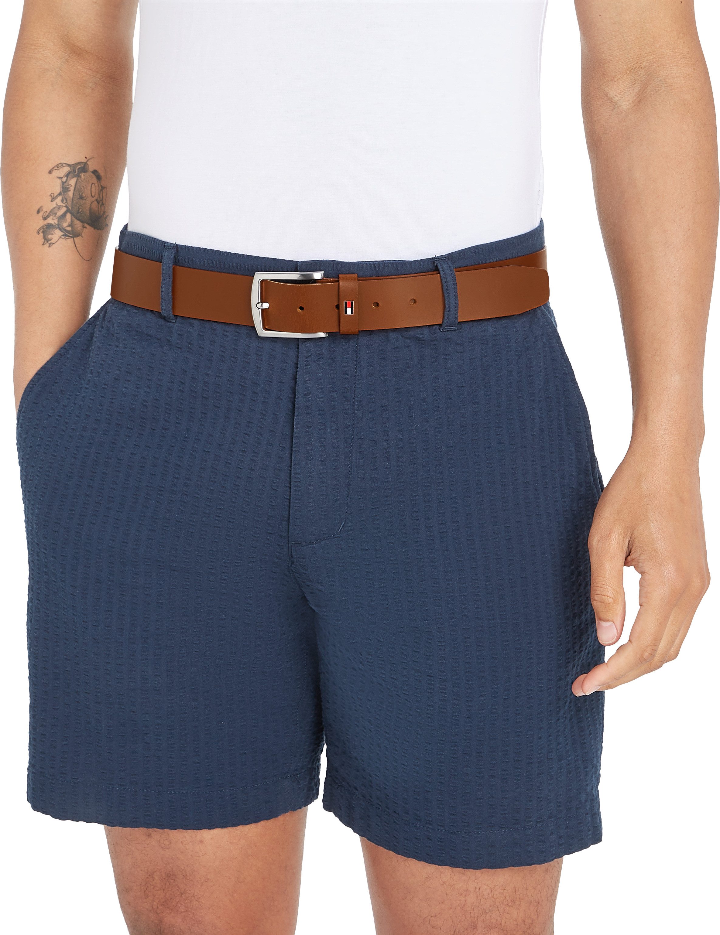 Tommy Hilfiger Ledergürtel DENTON 3.5 cm breit EXT Einfachdornschließe, Met günstig online kaufen