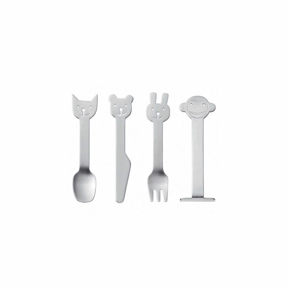 Gense Kinderbesteck Animal Friends 4-tlg. (4-tlg), 18/8 Edelstahl