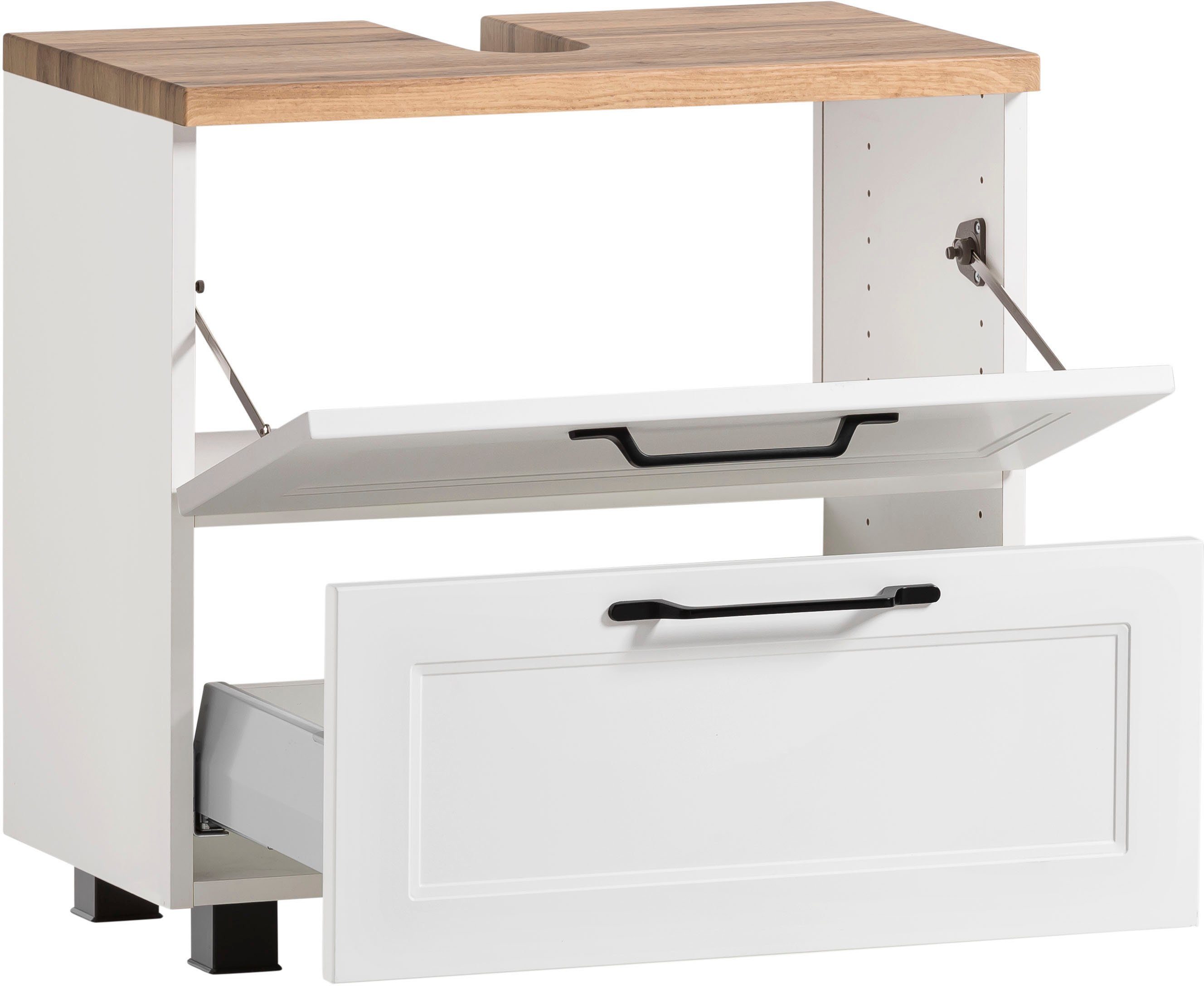 welltime Waschbeckenunterschrank Lana Badmöbel, 2 Schubladen, 60 cm breit – Bild 5 von 5