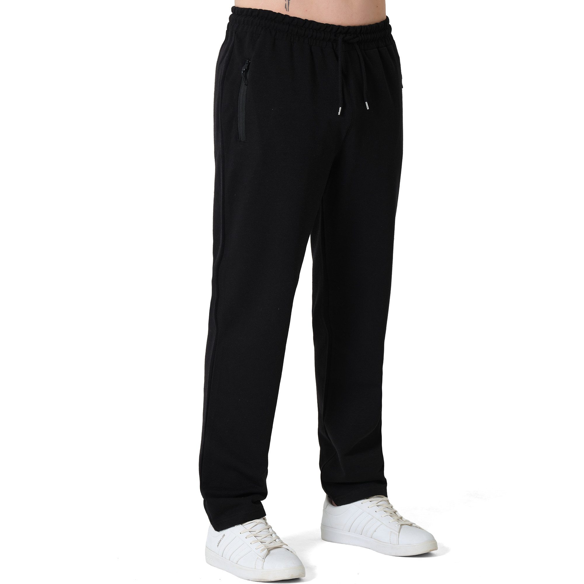Smith & Solo Jogginghose Herren, Sporthose Trainingshose, Baumwolle Laufhose Elastikbund mit Tunnelzug, mit Reißverschlusstasche