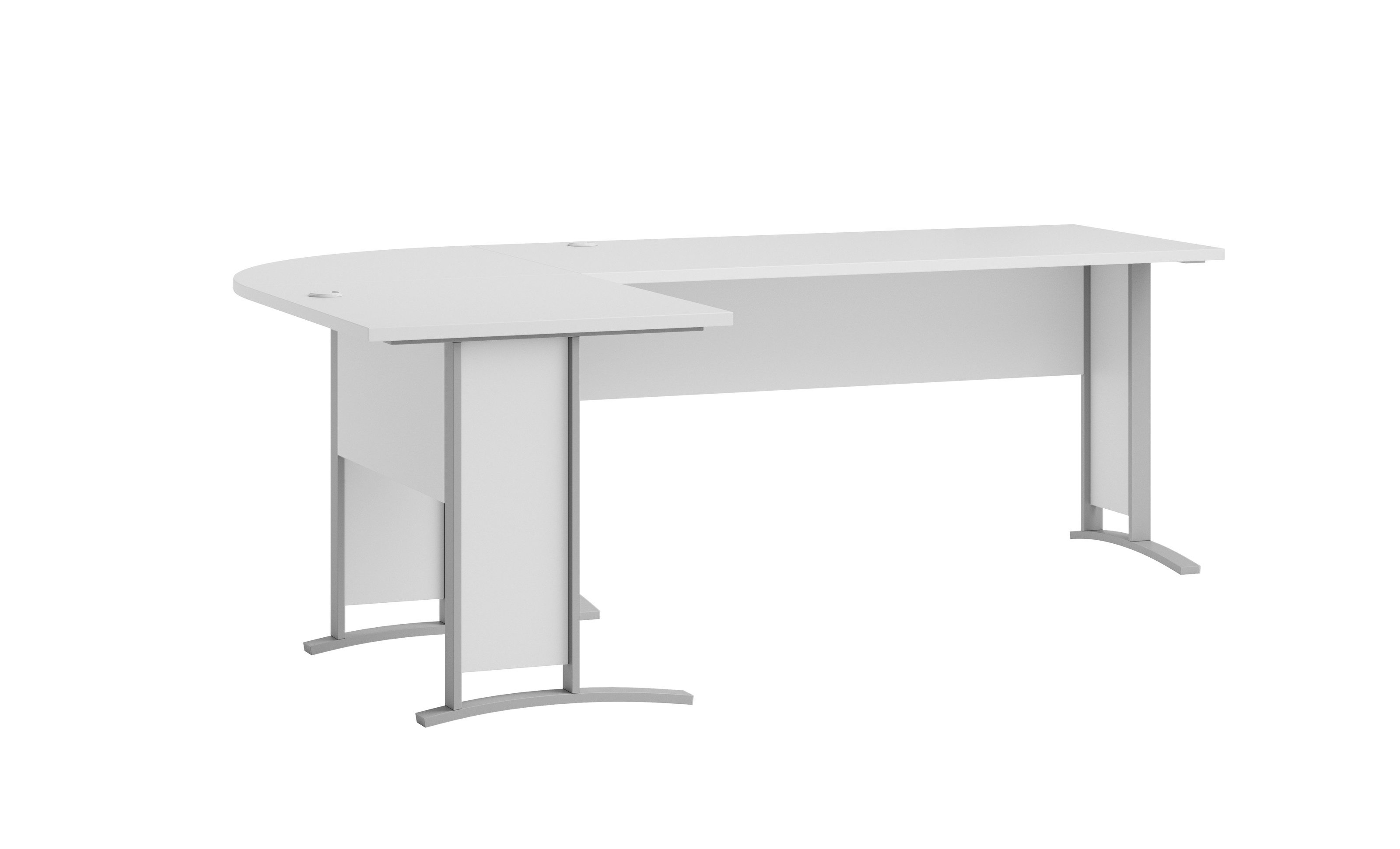 PREISBRECHER Eckschreibtisch Clermont, in weiss Dekor, Holzwerkstoff - 220x73x170cm (BxHxT)