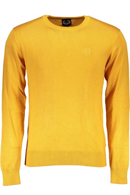 GIAN MARCO VENTURI Strickpullover Gelber Herrenpullover mit Stickerei und R günstig online kaufen