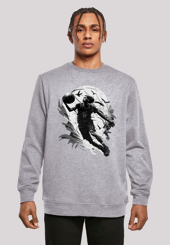 F4NT4STIC Kapuzenpullover Basketball Spieler Print, Basic Crewneck,  entspannter Look, Regular Fit