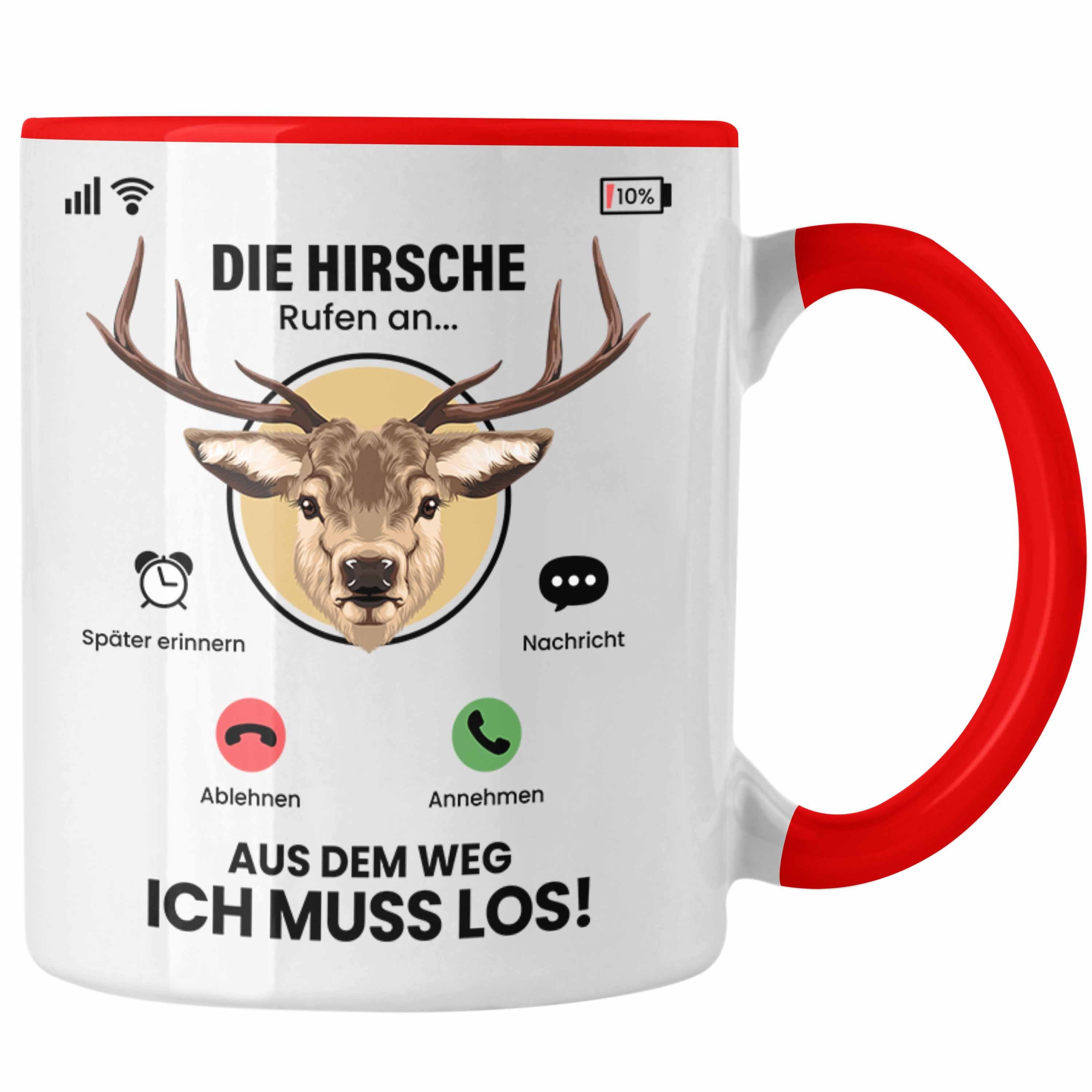 Trendation Tasse Die Hirsche Rufen An Tasse Geschenk für Hirsche Züchter Besitzer Gesch Rot