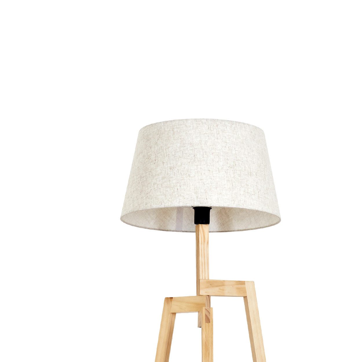 Stehlampe Stehlampe aus Holz/Stoff in Naturfarben/Beige