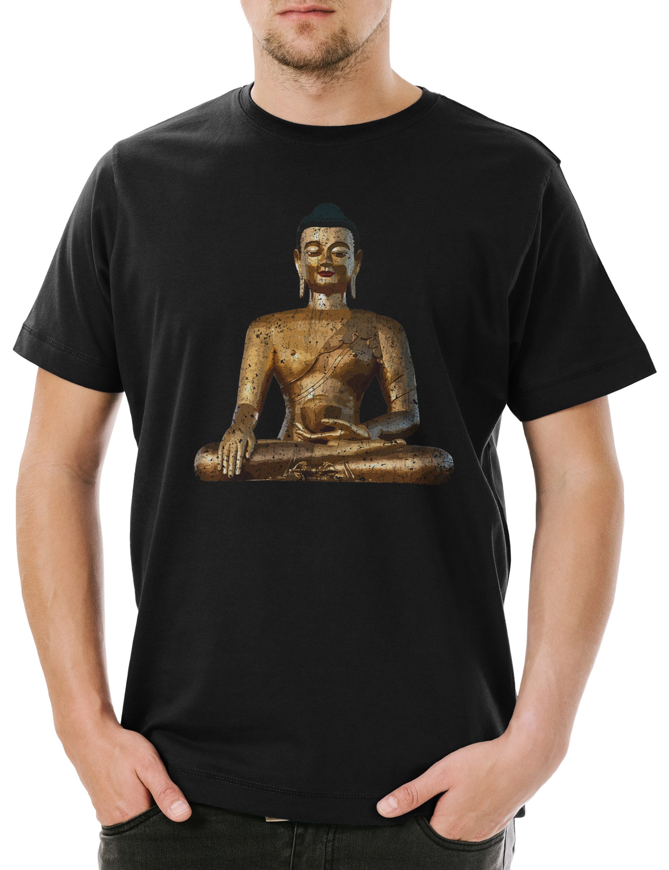 Print-Shirt Thai Buddha Vintage Herren T-Shirt Thailand Therevada Yantra Hinduism