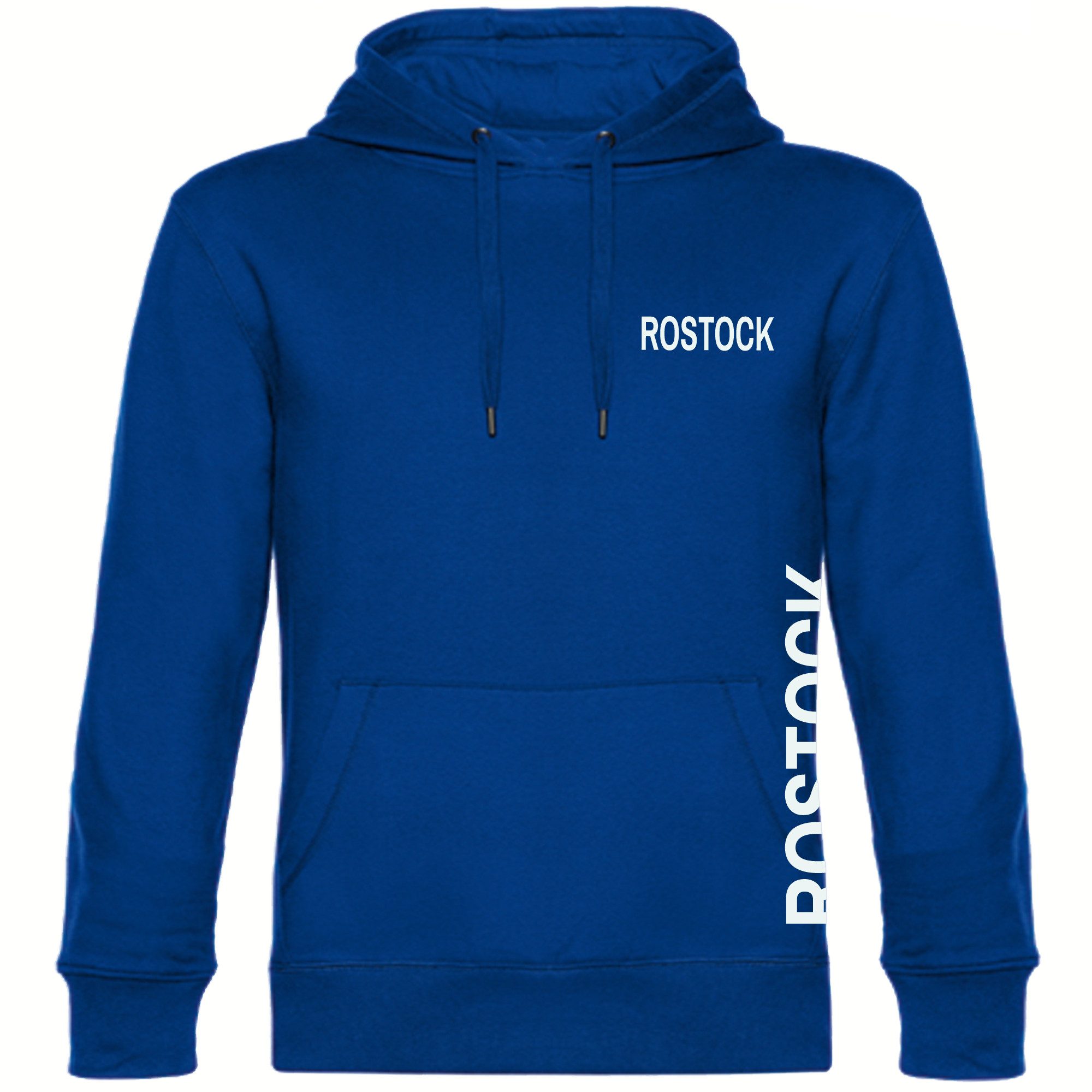 multifanshop Kapuzensweatshirt Rostock - Brust & Seite - Hoodie