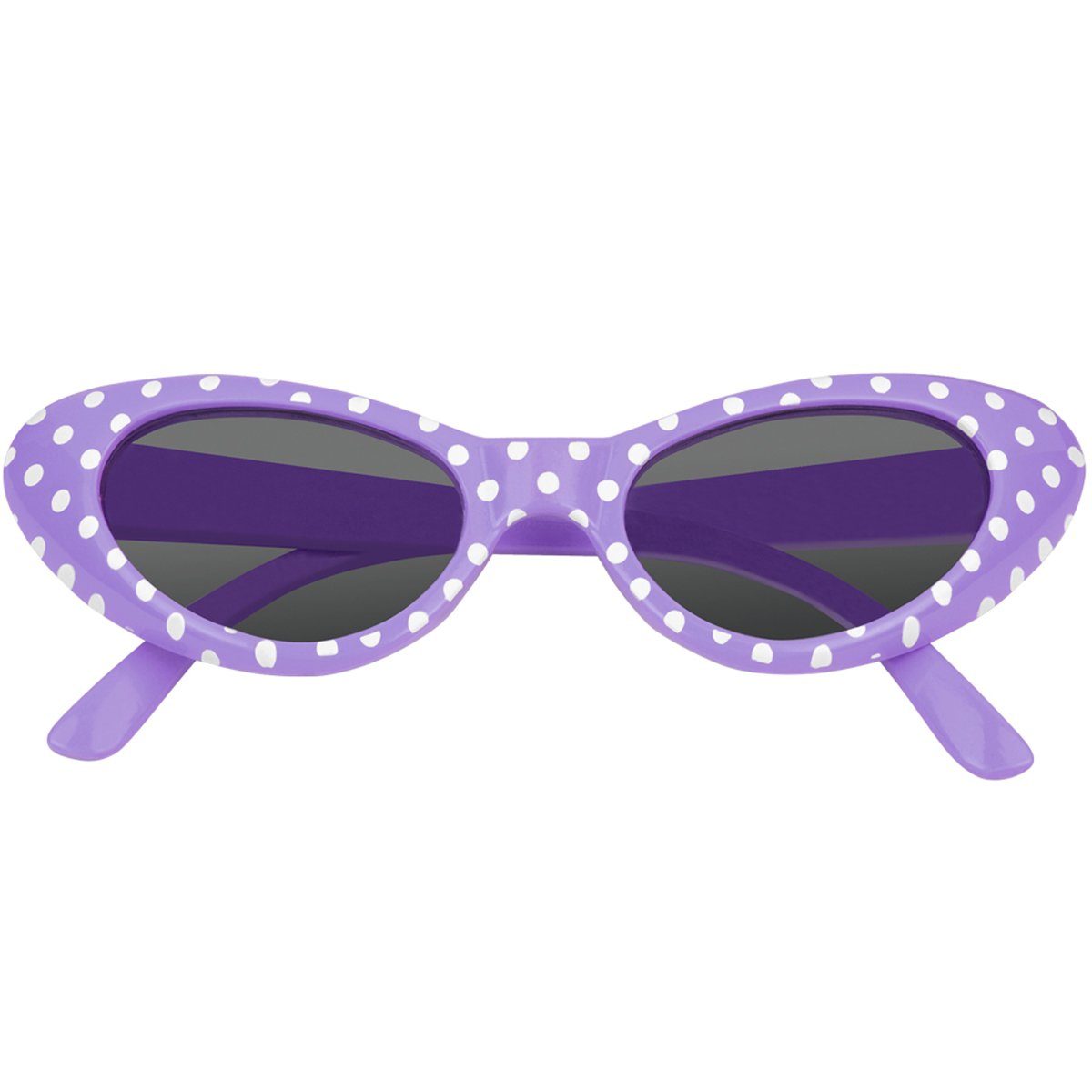 Das Kostümland Verkleidungsmaske Cat Eye Brille Sandy mit Punkten, Lila günstig online kaufen