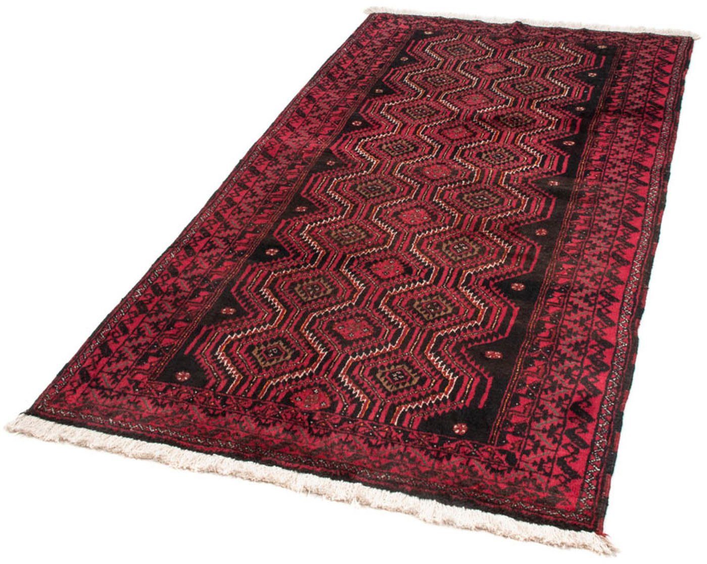 Hochflor-Läufer Belutsch Durchgemustert Rosso 180 x 96 cm, morgenland, rechteckig, Höhe: 8 mm, Handgeknüpft