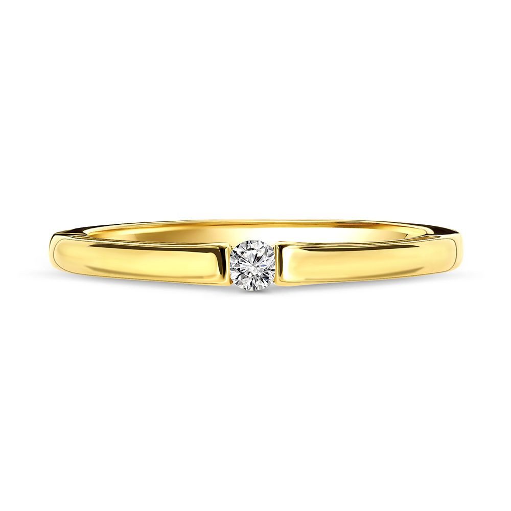 Miore Solitärring MU4006R - für Damen aus 14K (585) Gelbgold mit Diamant 0,05 ct (inkl. Schmuckbox), Breite 2,4 x Höhe 2 mm