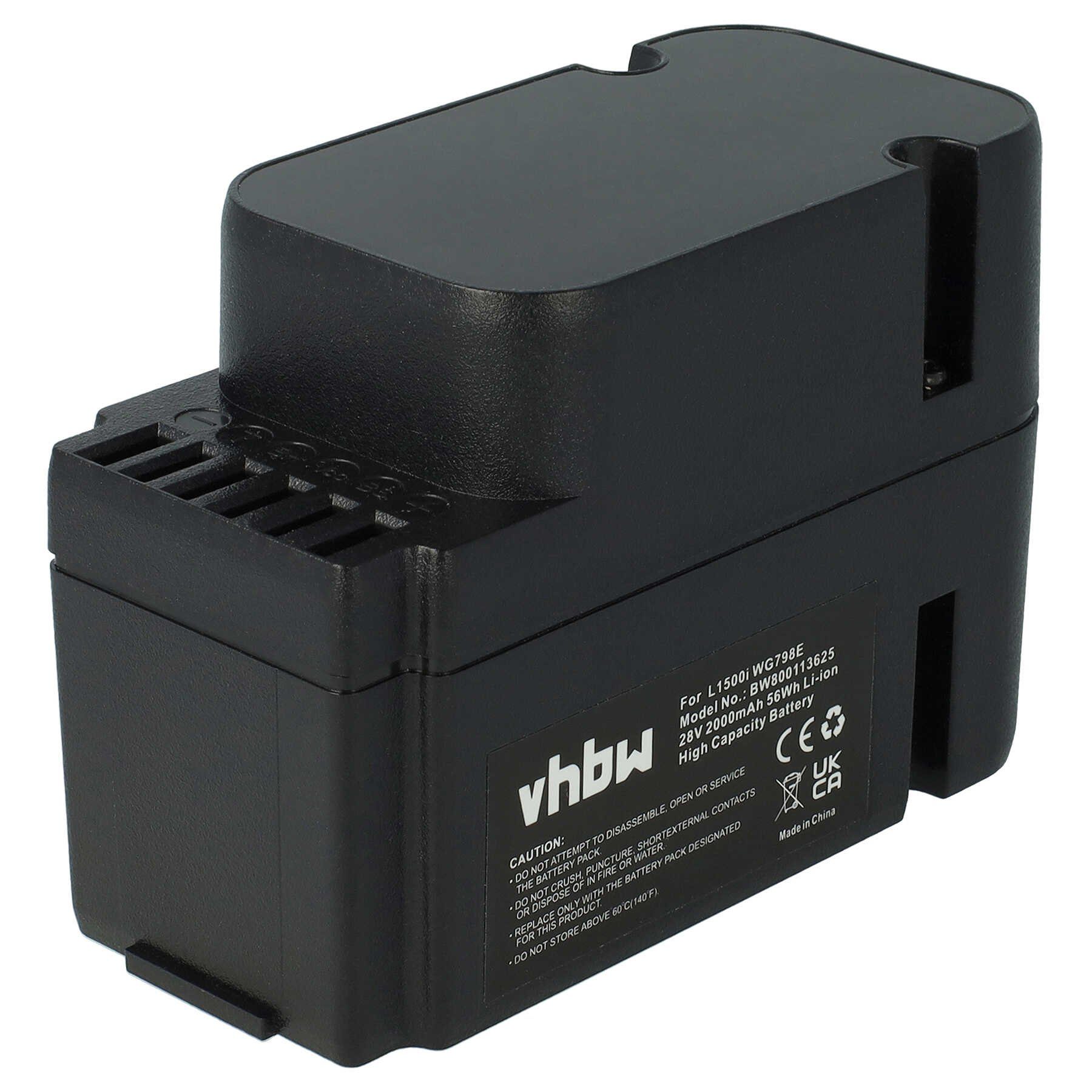 vhbw Akku passend für Worx Landroid WG796E, WG794EDC, WG792E, WG792E.1, Akku Akku Li-Ion 2000 mAh (28 V, 1 St), Leistungsfähiger Austausch-Akku für Rasenmäher, Wiederaufladbar