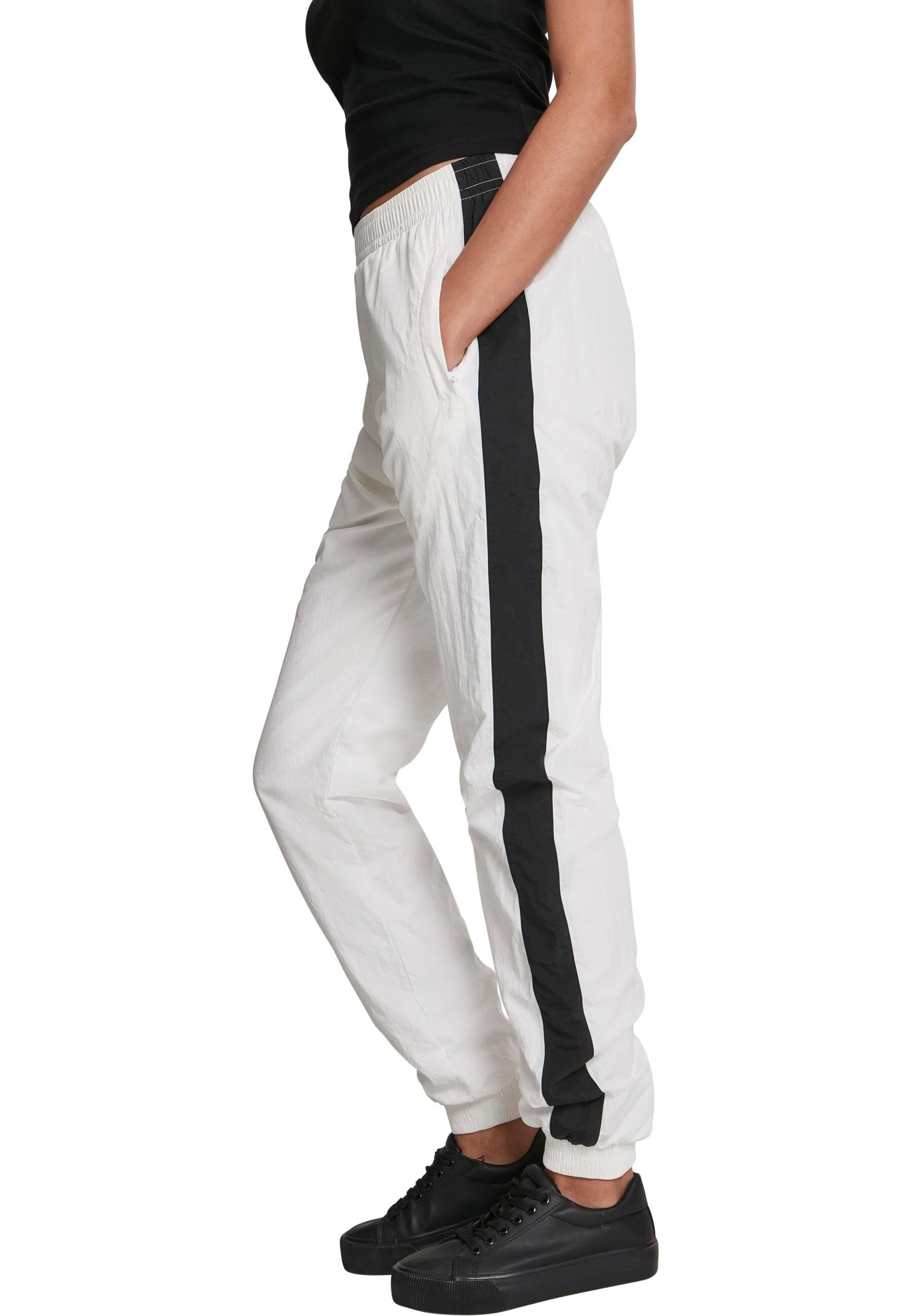 CLASSICS URBAN (1-tlg) Crinkle Stoffhose Pants Damen Striped Ladies white/black