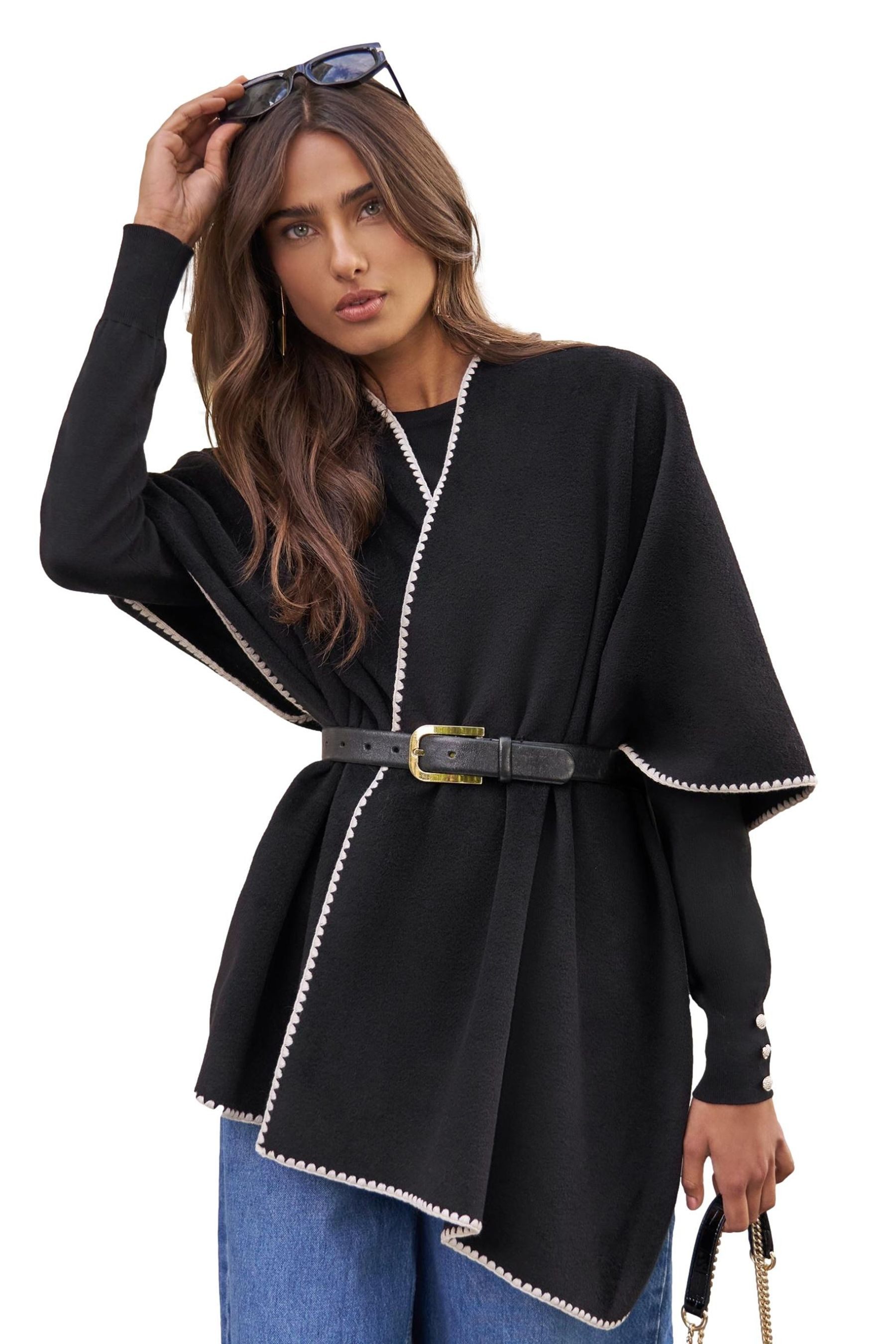 LIPSY Cape Lipsy Cape mit Überwendlingsstich (1-St)