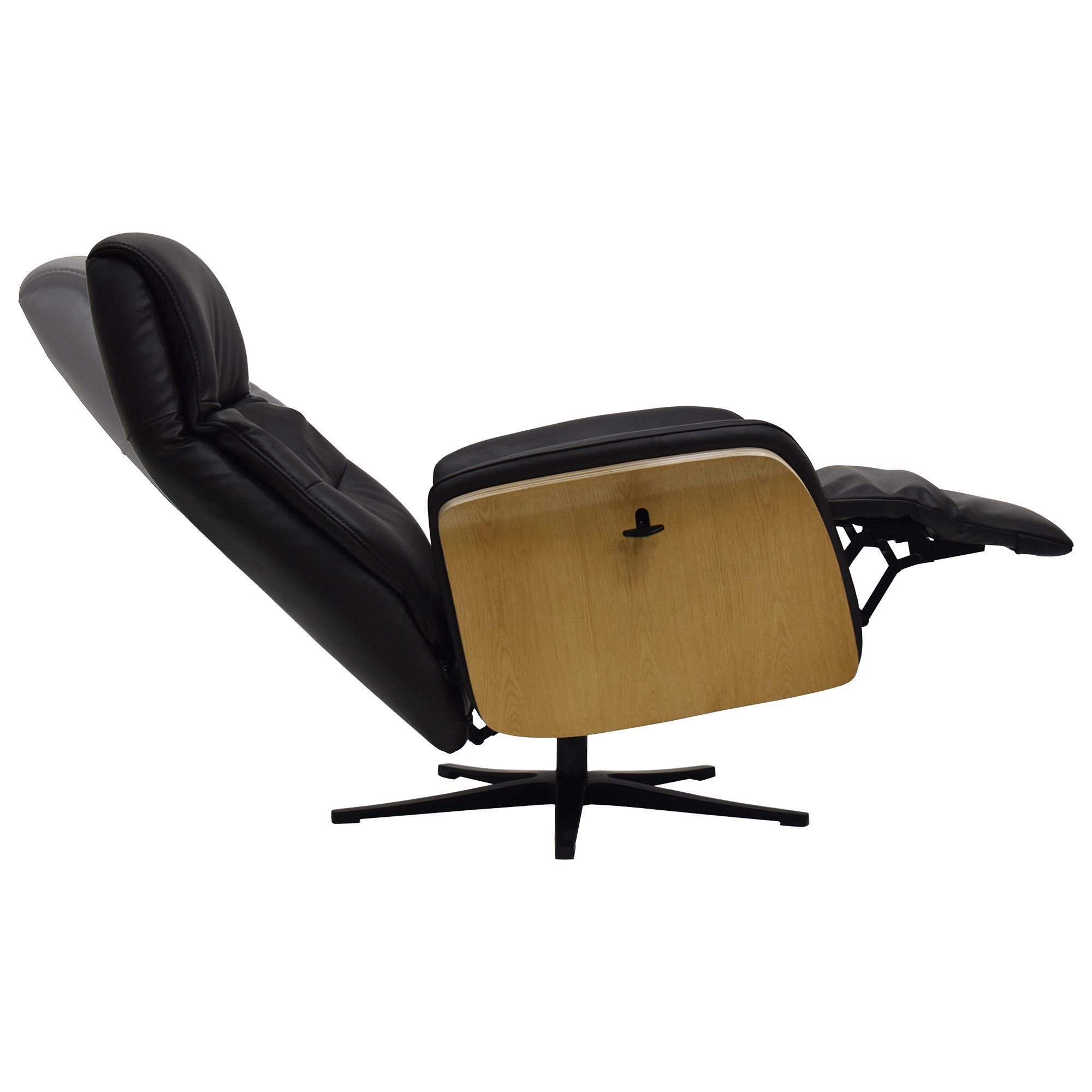 Raburg Drehsessel TV-Sessel mit Relaxfunktion, 120 kg, Marces, manuell verstellbar, 360° drehbar, verstellb. Kopfteil, Leder & Holz