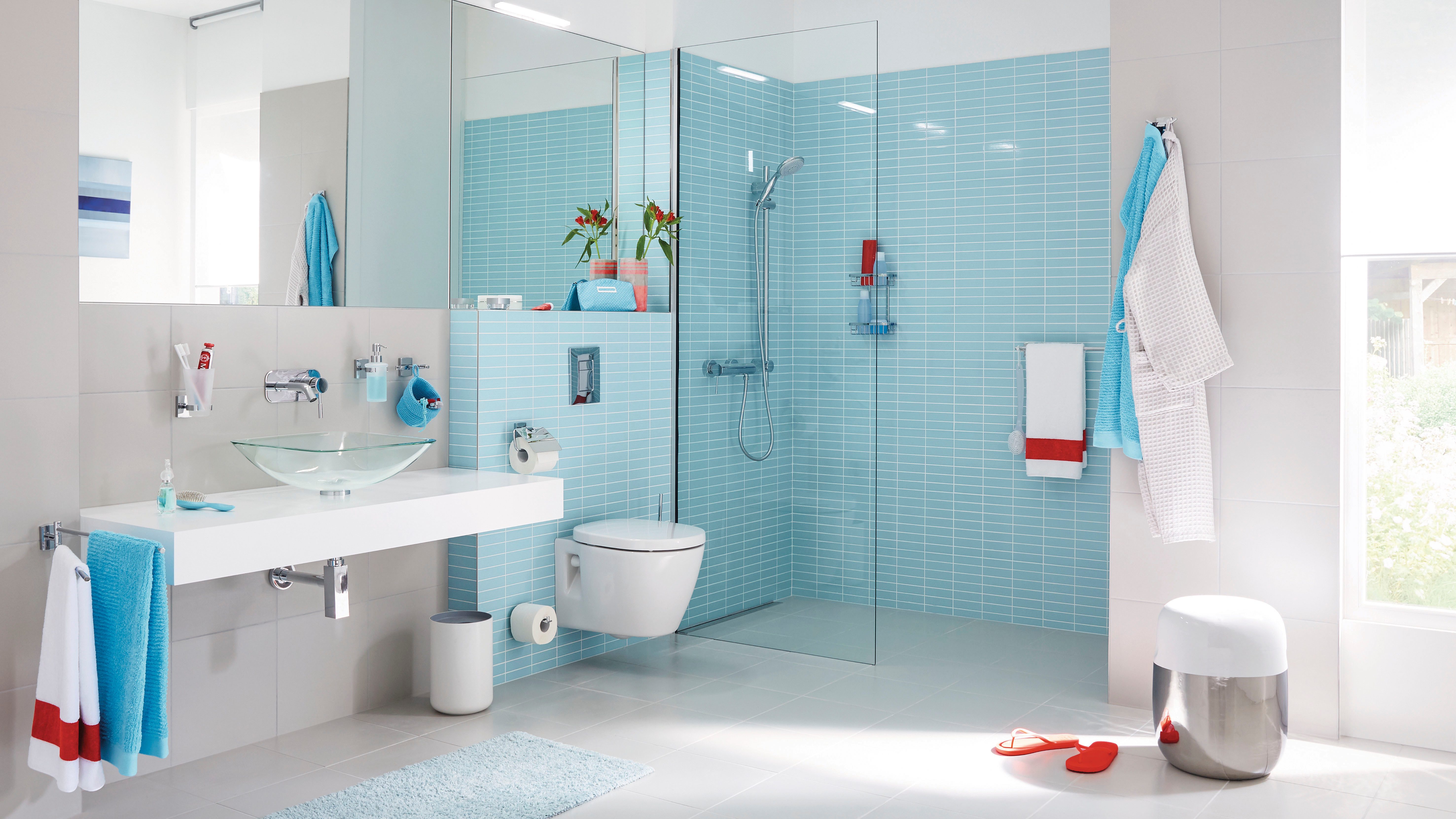 tesa WC-Reinigungsbürste WC-Reinigungsbürste 1x tesa klaam Toilettenbürste, Fliesen, (Packung, 2-tlg., KLAAM)
