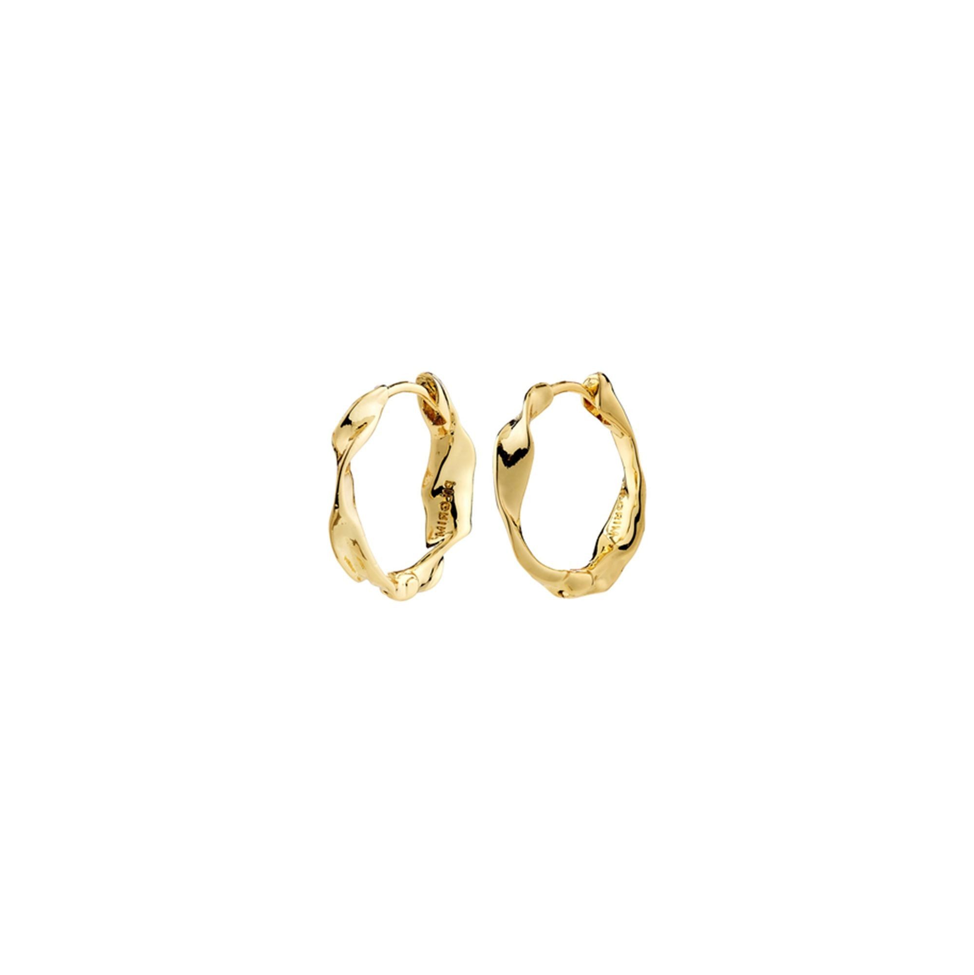 Pilgrim Paar Creolen HERE hoop earrings gold-plated