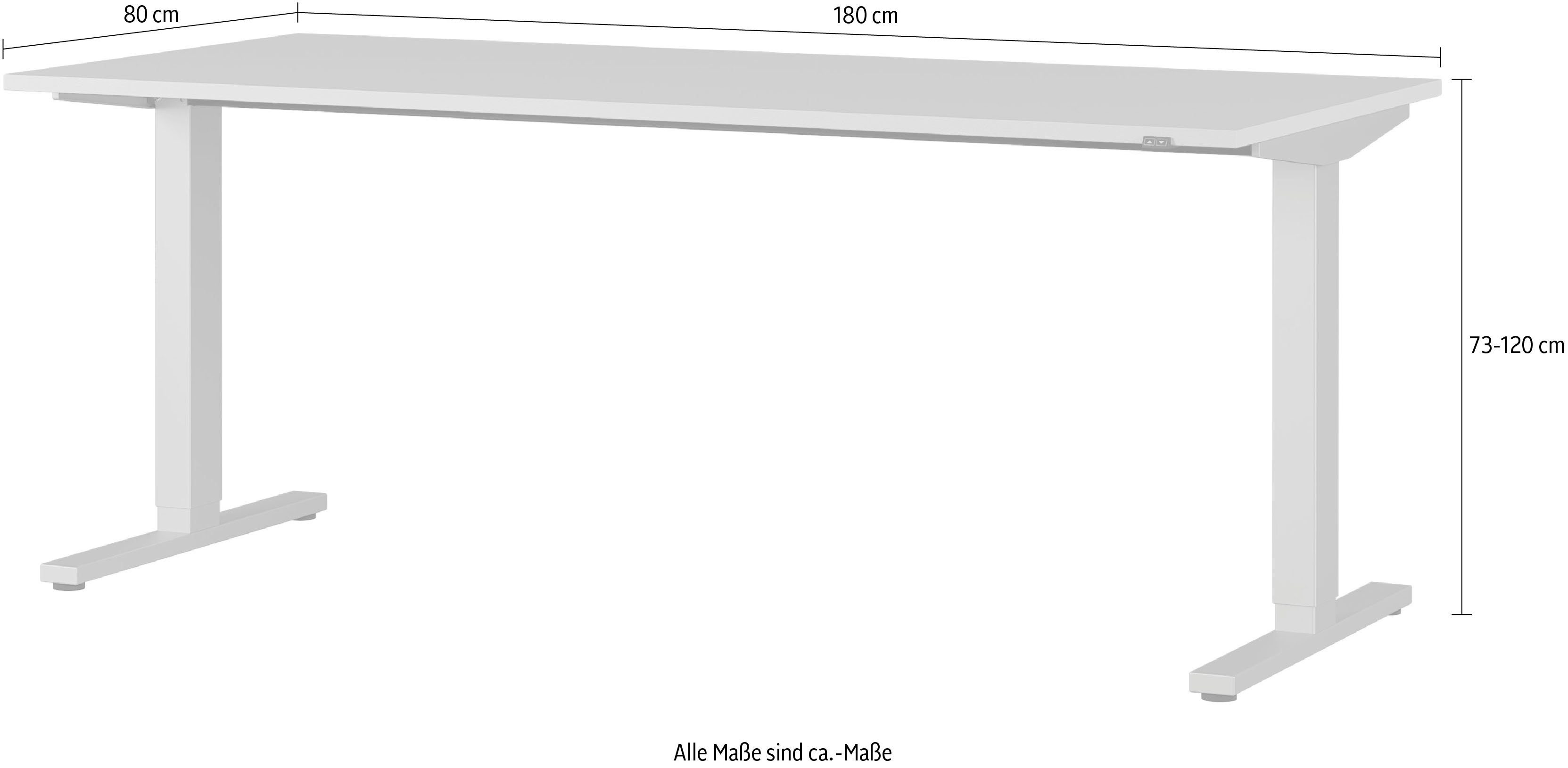 elektrisch GW-Agenda, GERMANIA höhenverstellbar Silber | Lichtgrau mit | Schreibtisch Lichtgrau/Silber Memory-Funktion