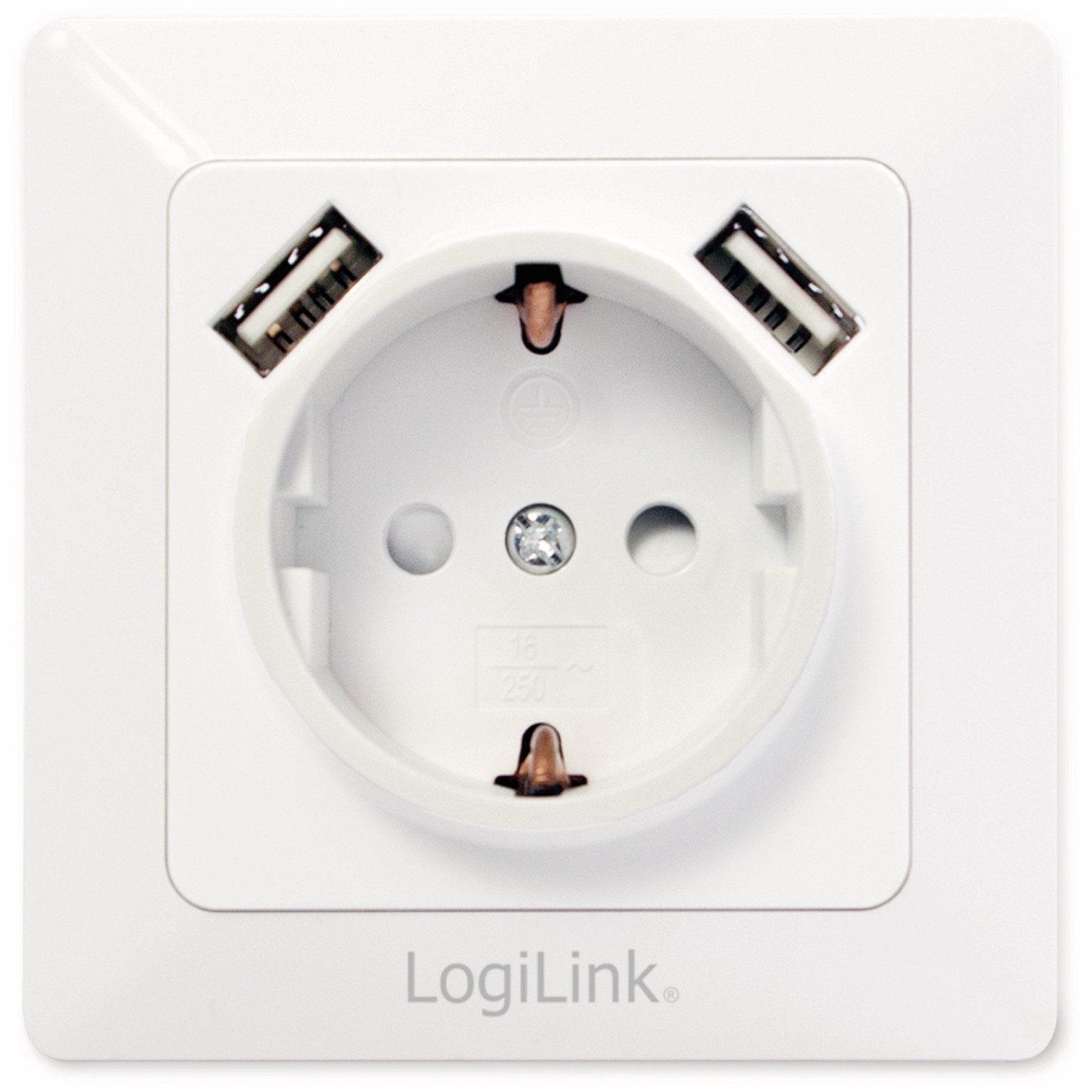 Schalter LOGILINK Schutzkontaktsteckdose PA0162, 2x USB