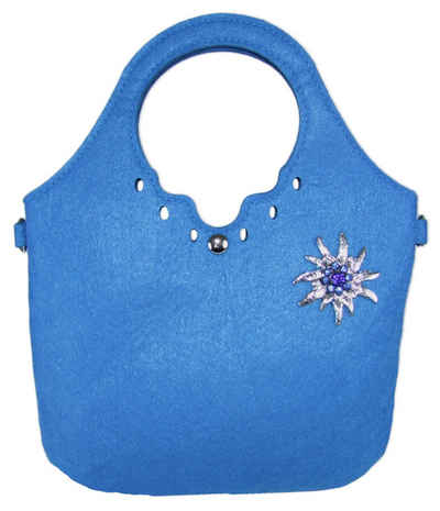 Trachtenland Trachtentasche Trachtentasche kleiner Shopper mit Edelweiß Blau