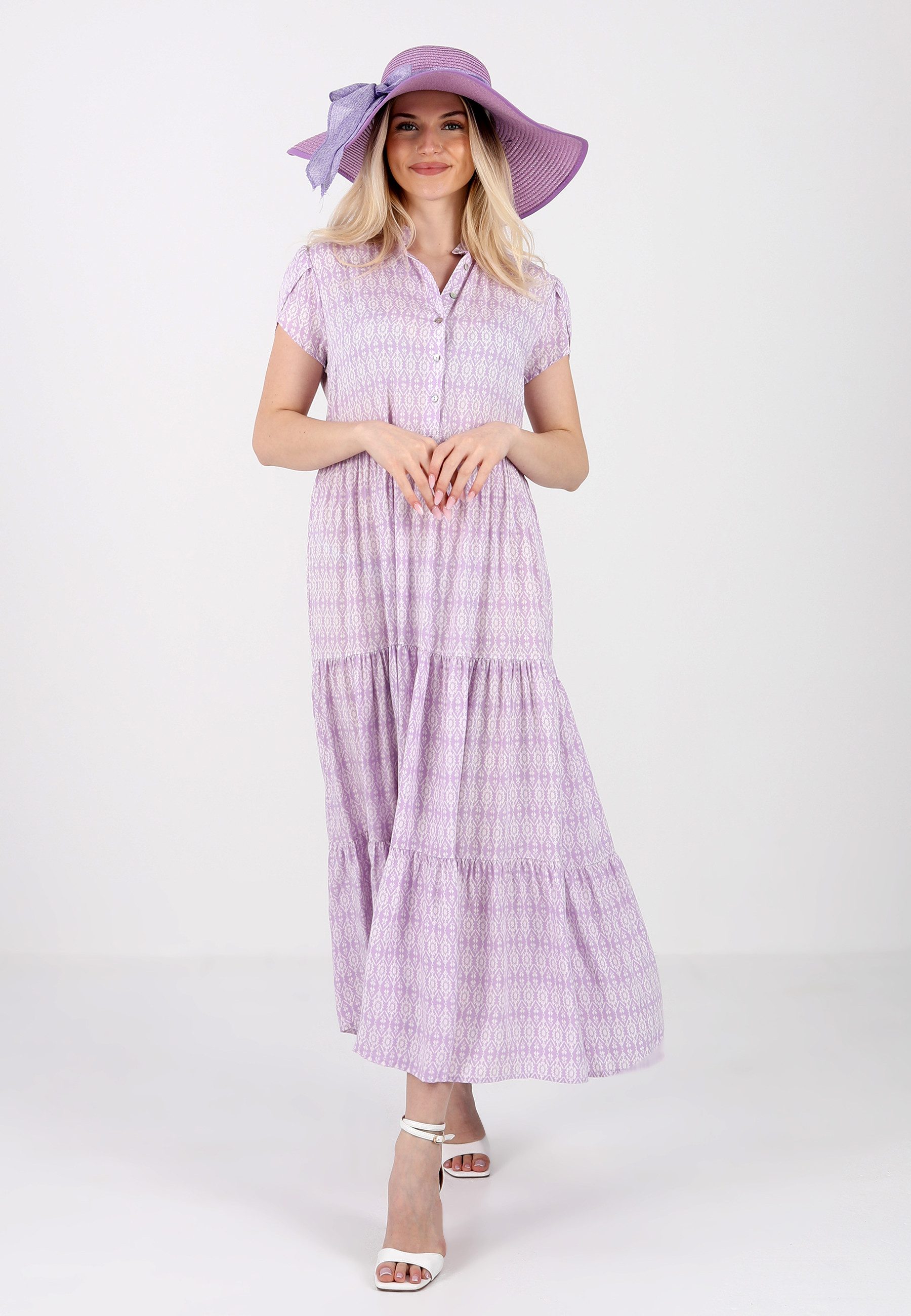 YC Fashion & Style Sommerkleid Boho-Maxikleid aus Reiner Viskose – Sommerliche Eleganz mit Volant