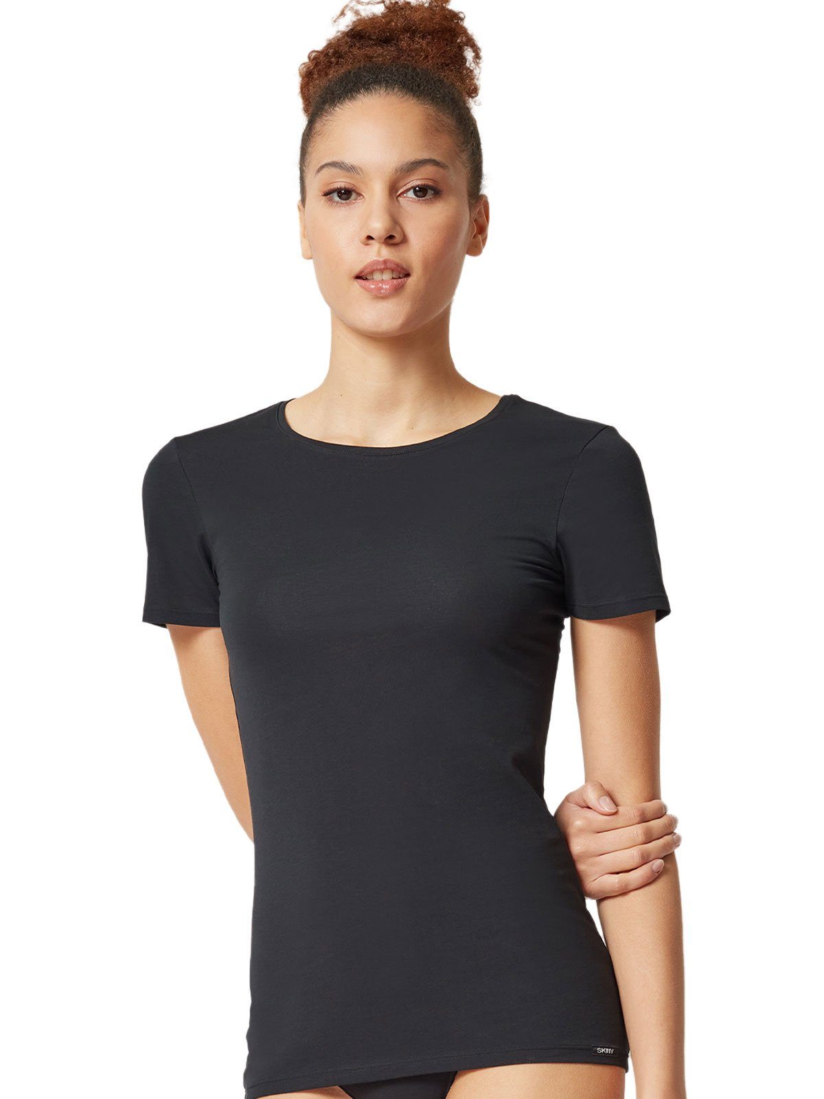 Skiny Unterhemd Damen Shirt kurzarm Cotton Essentials (Stück, 1-St) -