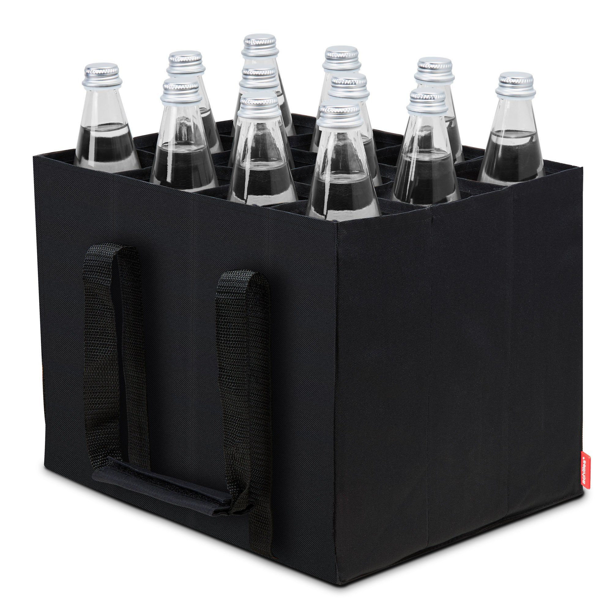 achilles Flaschenkorb 12er Bottle-Bag Flaschentasche für 12 x 1,5 Liter  Wasser-Flaschen Tragetasche mit Trennwänden Einkaufs-Tasche mit 12 Fächer