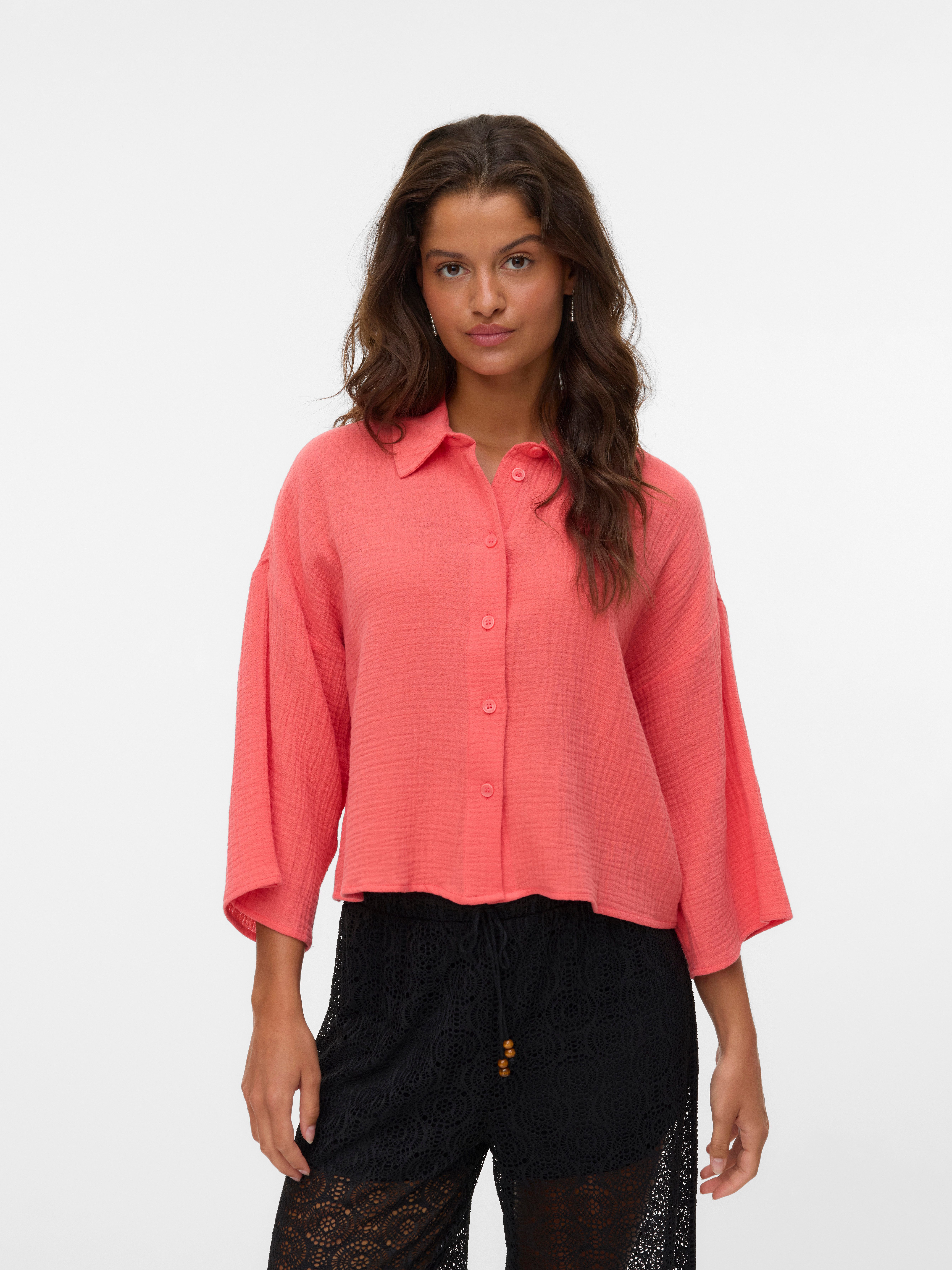 Vero Moda Hemdbluse VMNATALI CROP SHIRT WVN NOOS Baumwolle, loose fit günstig online kaufen