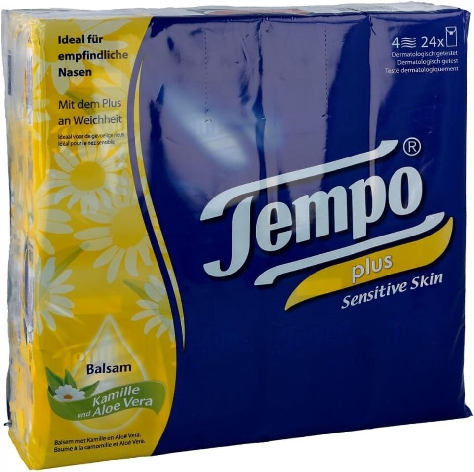 TEMPO Papiertaschentücher Taschentücher Plus 24x9 (1-St)