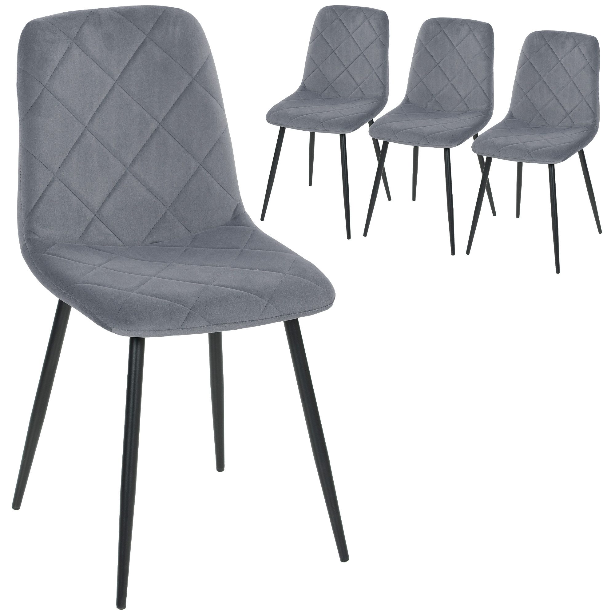 FELIXLEO Angelhocker Esszimmerstühle, 4er Set Küchenstühle mit Rückenlehne, Grau (1 St)