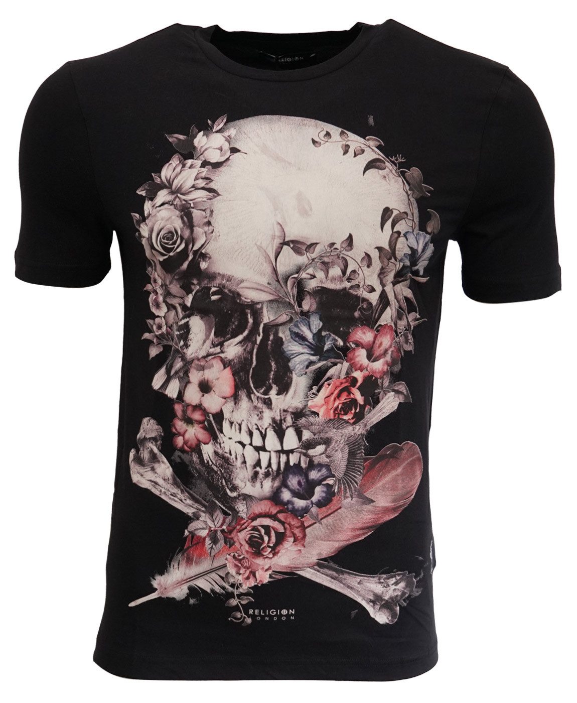 Religion Print-Shirt RELIGION Clothing Herren T-Shirt ROSES SKULL