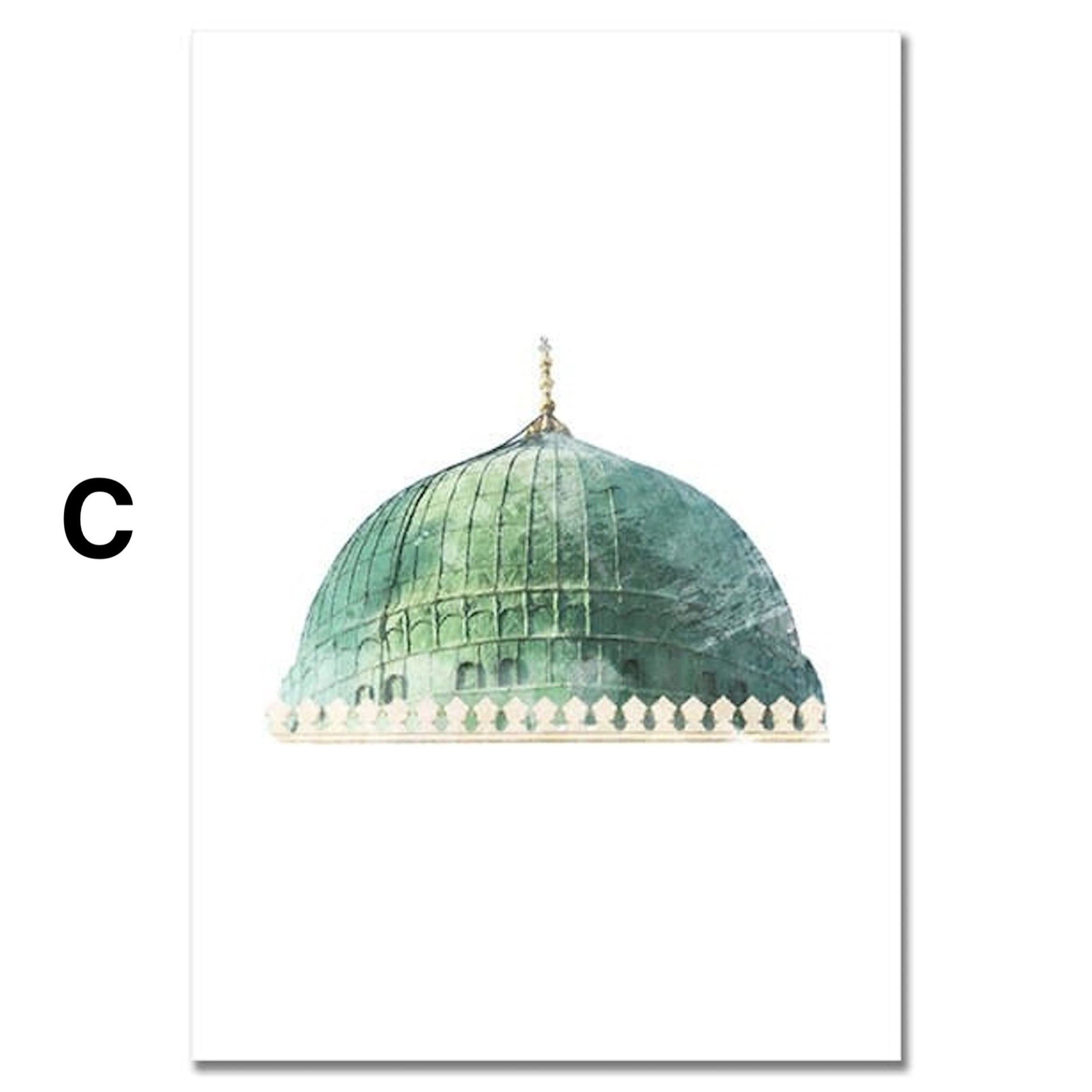 JUSTGOODMOOD Poster Al Aqsa Mosche Kaaba Wandbilder Wohnzimmer Schlafzimmer Deko Print Bil, C (1 St) – Bild 5 von 5