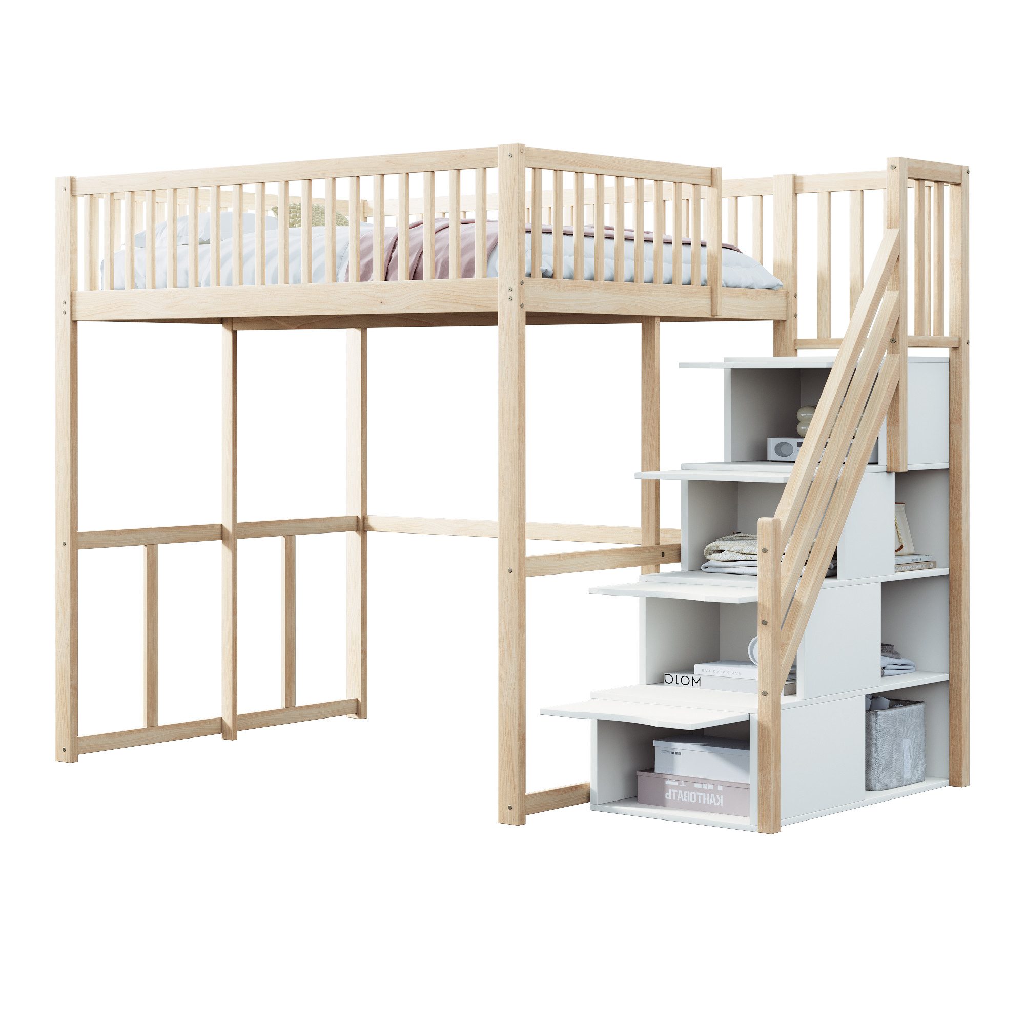 REDOM Kinderbett mit großem Kleiderschrank Regal günstig online kaufen