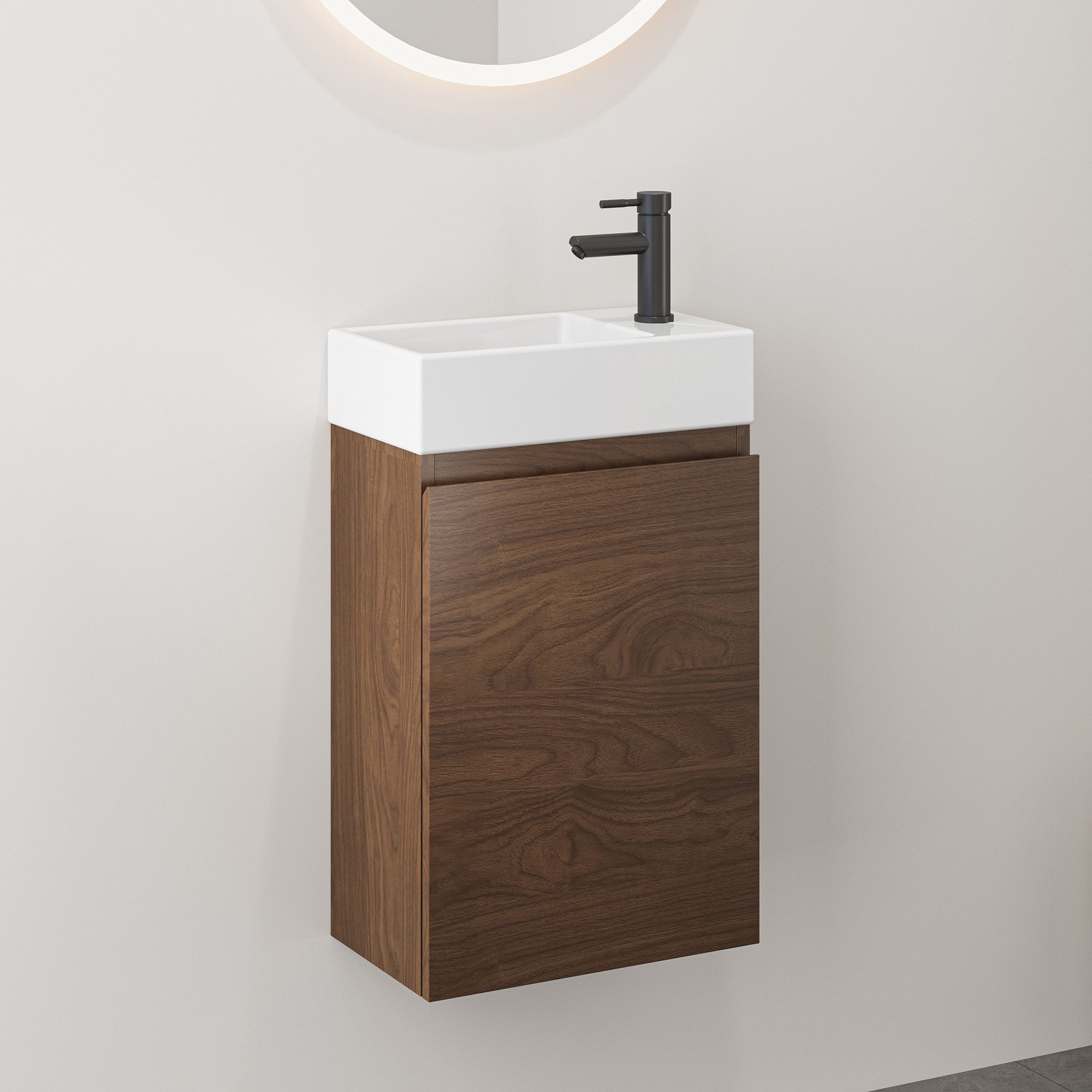 HOROW Waschbeckenunterschrank Badezimmerschrank 40 / 60cm Waschtisch mit unterschrank Badmöbel Set (Badezimmerschrank mit 2 Türen Badschrank, Wandschrank mit Waschbecken für Gäste Bad & WC) 40cm\60cm