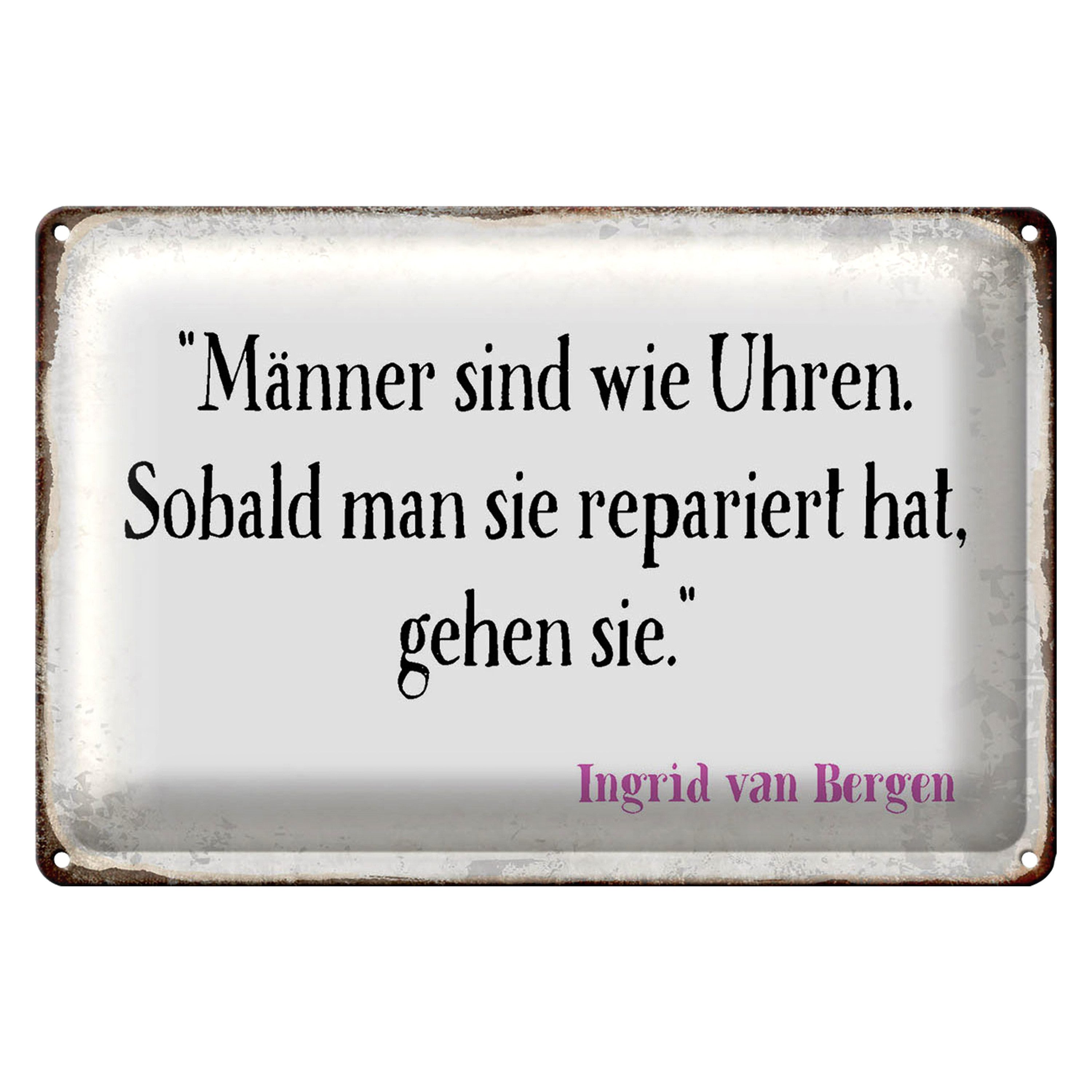Roomando Metallschild Spruch 40x30cm Männer wie Uhren