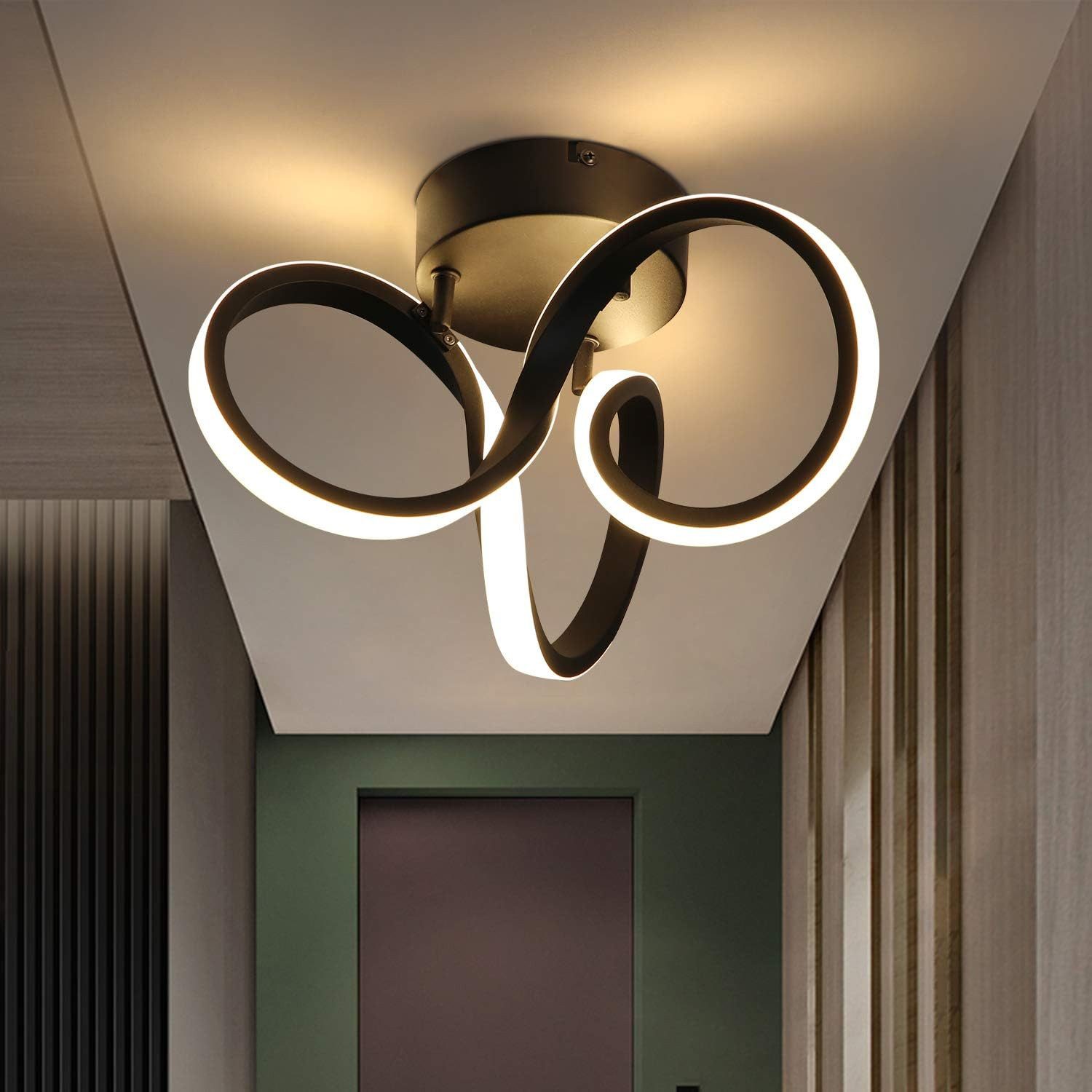 ZMH LED Deckenleuchte Deckenlampe Moderne 19W 31cm Wohnzimmer Schlafzimmer Esszimmer, LED fest integriert, 3000k, Nicht Dimmbar Up/Down Light Kabelgebunden