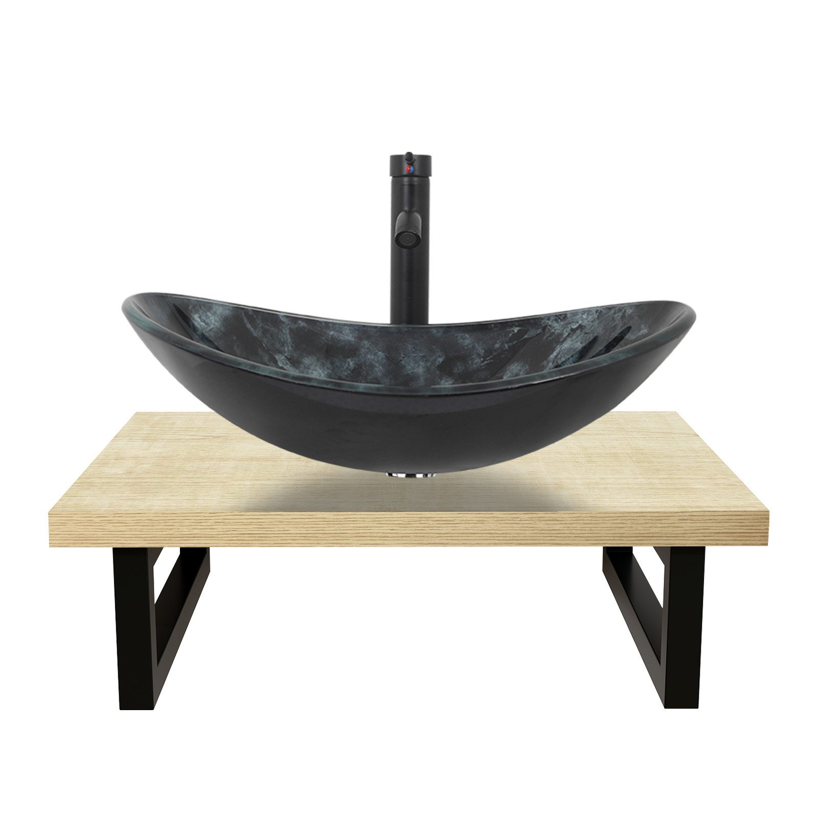 Puluomis Badmöbel-Set Badezimmerschrank Waschbeckenunterschrank Set, Wascht günstig online kaufen
