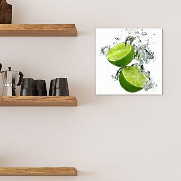 DEQORI Magnettafel 'Limettenhälften im Wasser', Whiteboard Pinnwand beschreibbar