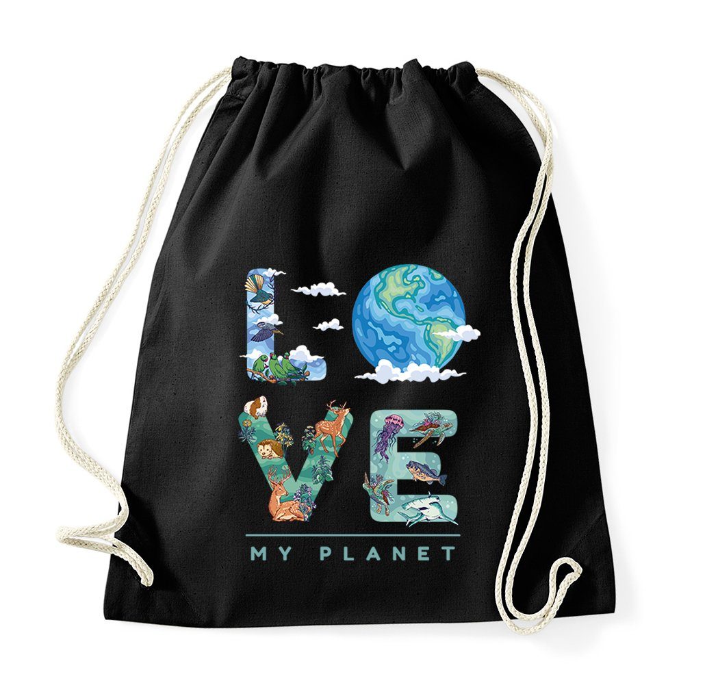Turnbeutel LOVE MY PLANET Baumwoll Tasche